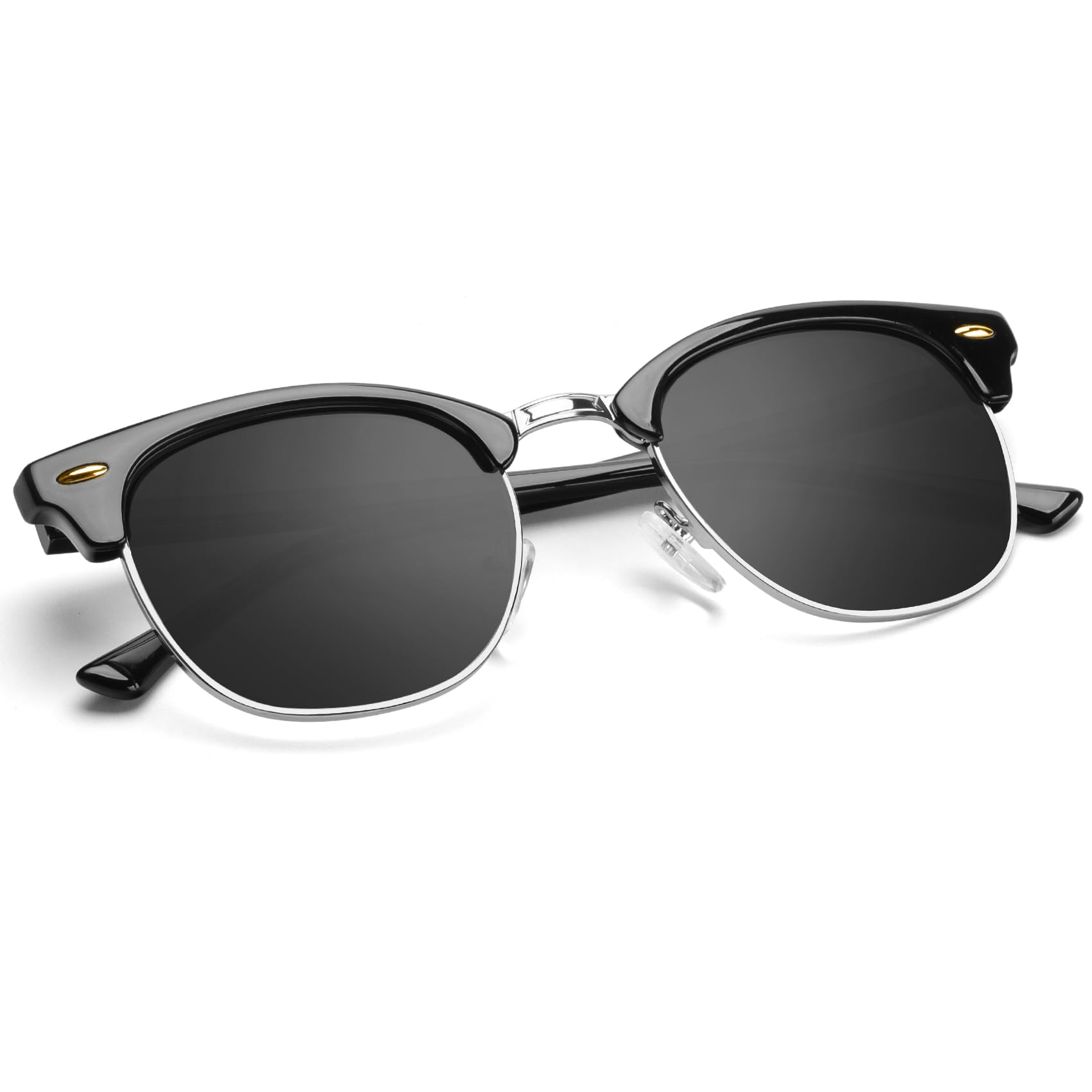 KALIYADI Polarized Sunglasses for Men and Women Semi-Rimless Frame Driving Sun glasses UV Blocking