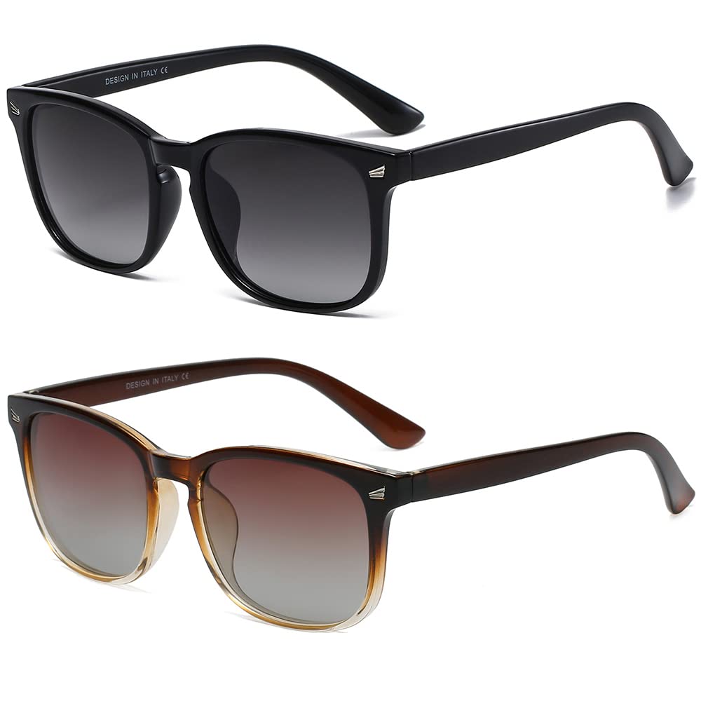 DUSHINE Polarized Sunglasses for Women Classic Retro Style UV400 Protection