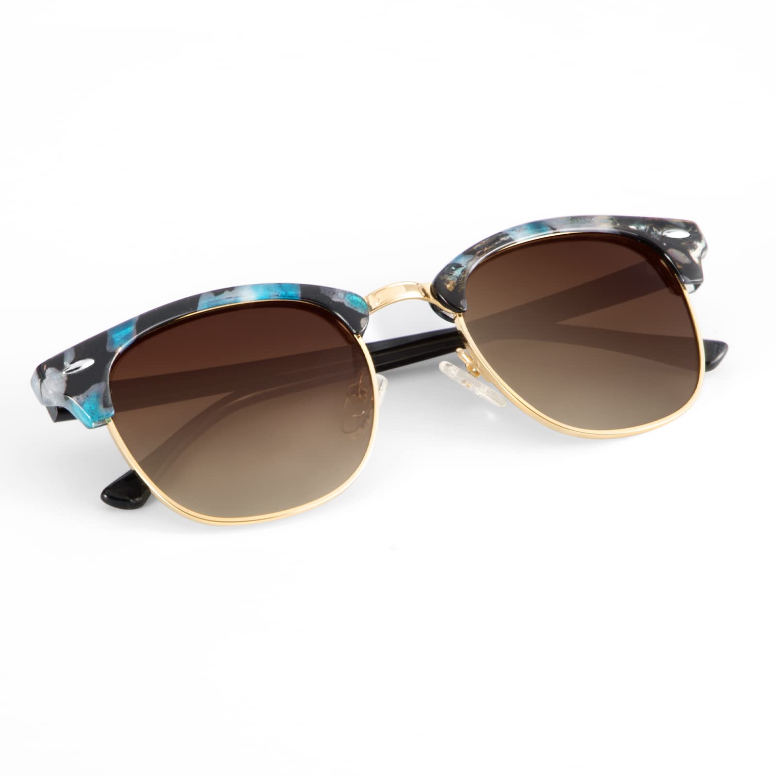 KALIYADI Polarized Sunglasses for Men and Women Semi-Rimless Frame Driving Sun glasses UV Blocking
