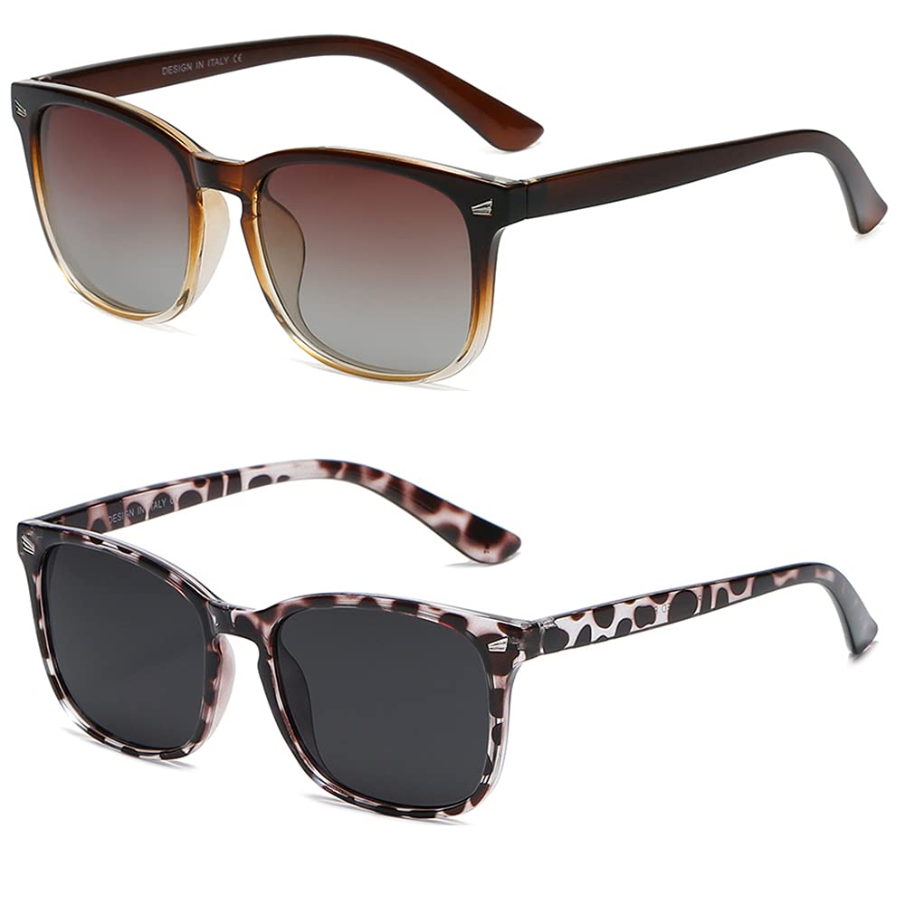 DUSHINE Polarized Sunglasses for Women Classic Retro Style UV400 Protection