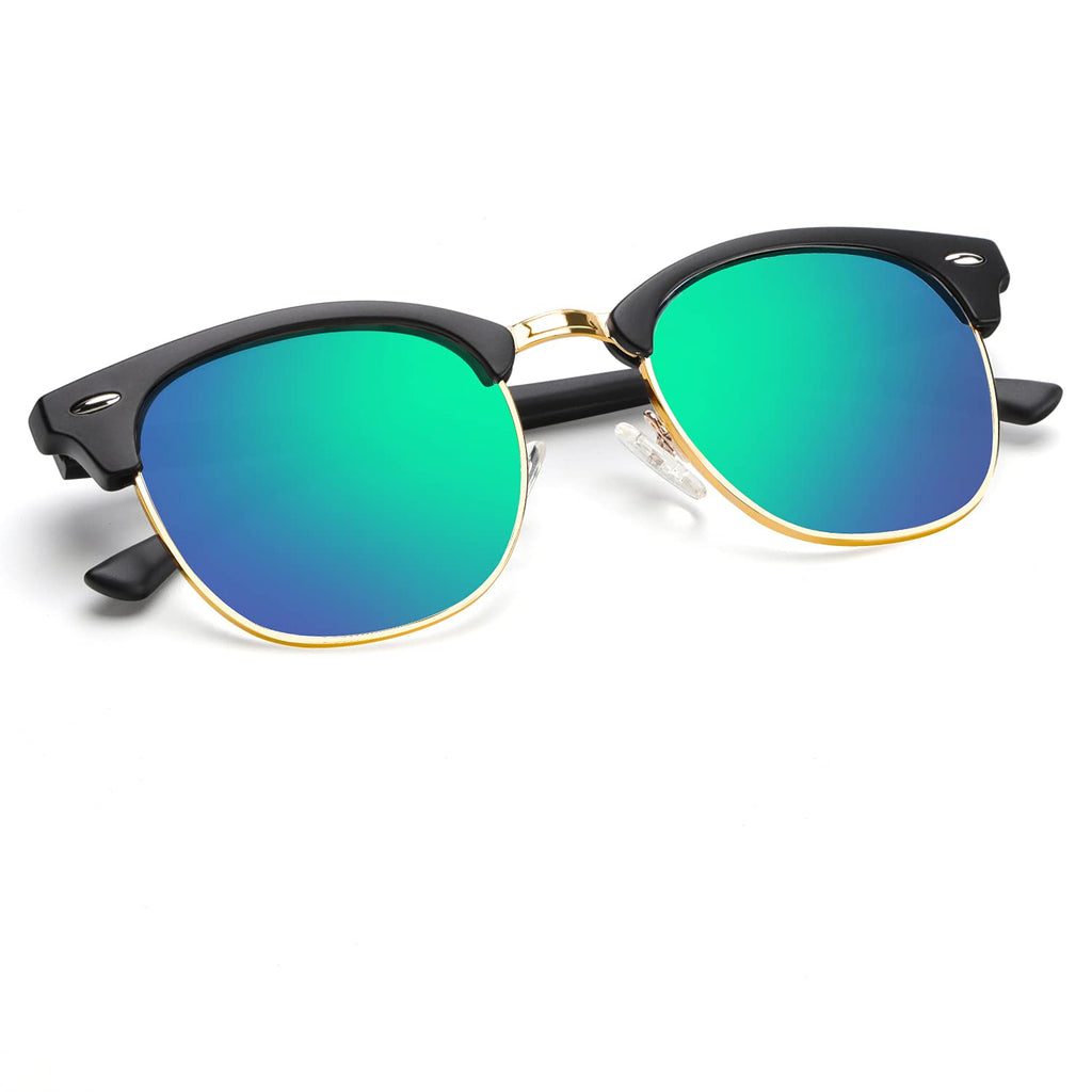 KALIYADI Polarized Sunglasses for Men and Women Semi-Rimless Frame Driving Sun glasses UV Blocking