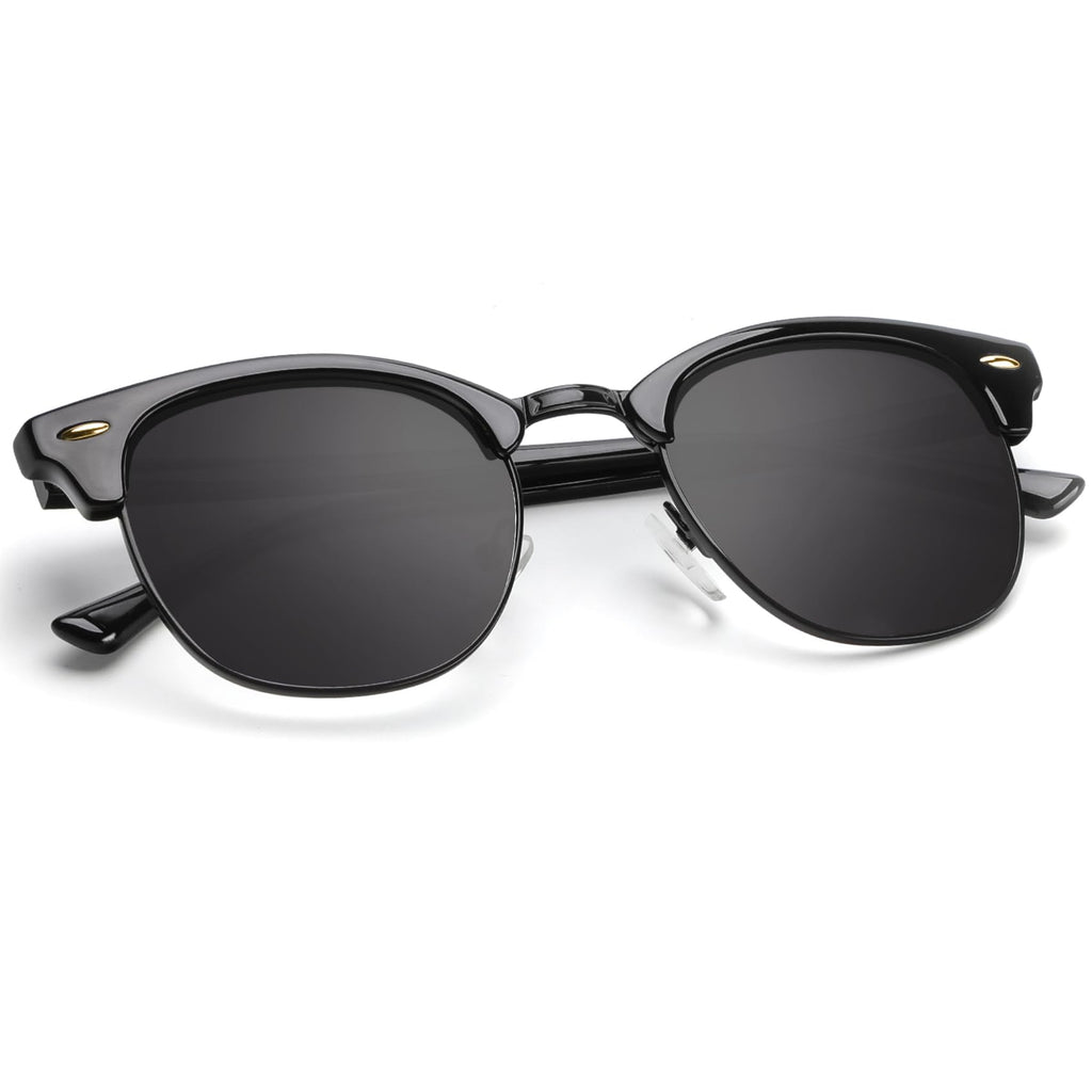 KALIYADI Polarized Sunglasses for Men and Women Semi-Rimless Frame Driving Sun glasses UV Blocking