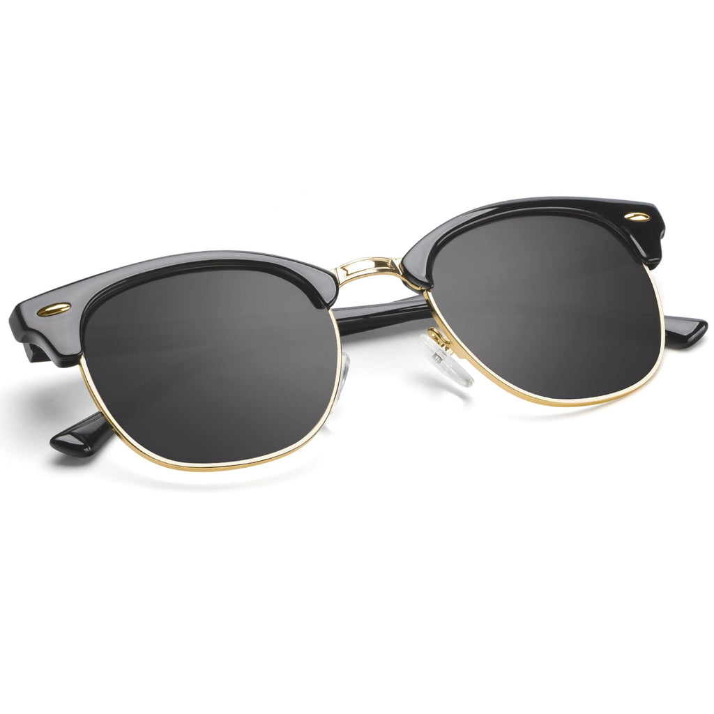 KALIYADI Polarized Sunglasses for Men and Women Semi-Rimless Frame Driving Sun glasses UV Blocking