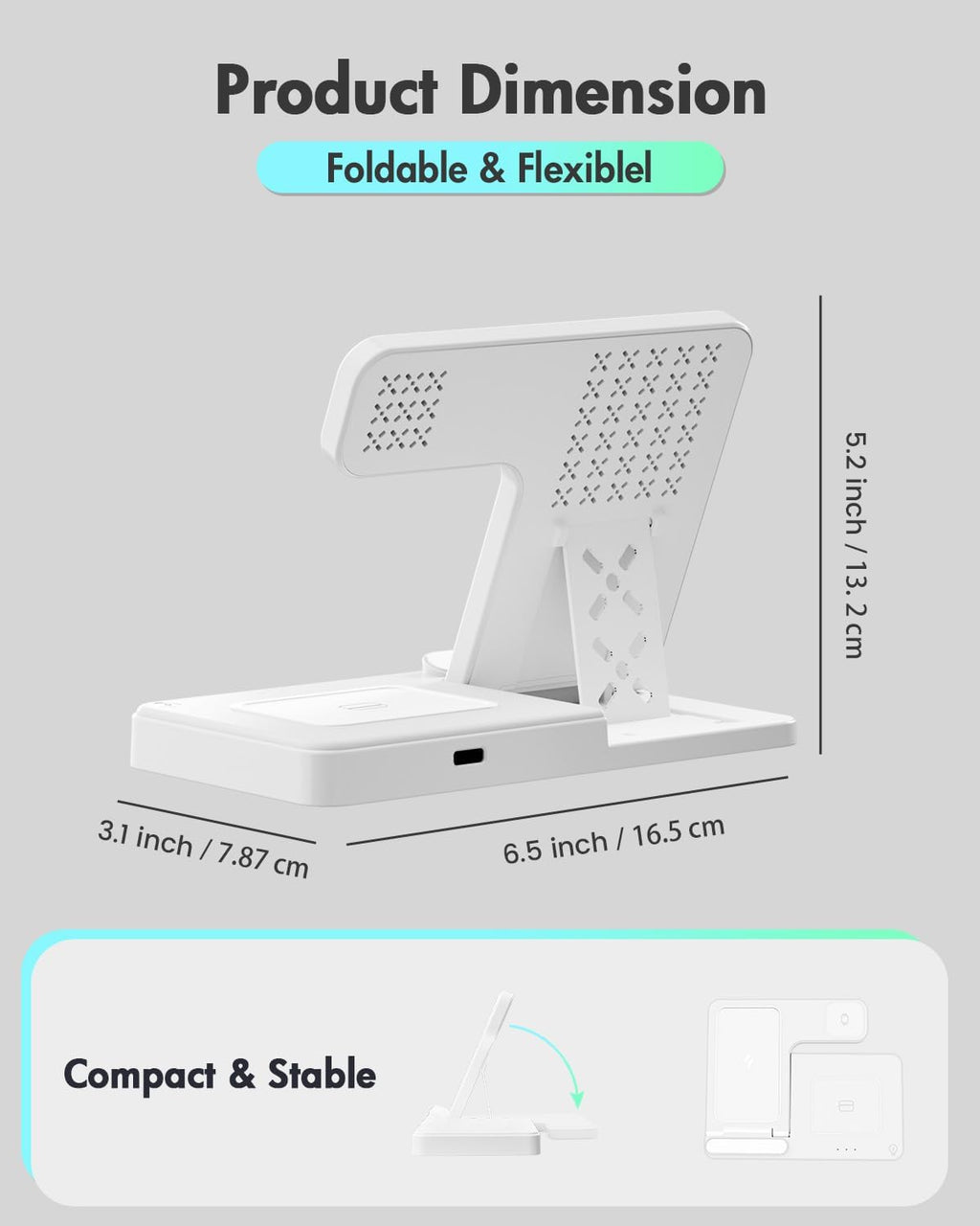 Wireless Charger iPhone Charging Station: 3 in 1 Charger Stand Multiple Devices for Apple - iPhone 17 16e 16 15 14 Pro Max 13 12 11 - Watch 11 10 9 8 7 6 5 4 3 2 SE and Ultra Series - Airpods 4 3 Pro