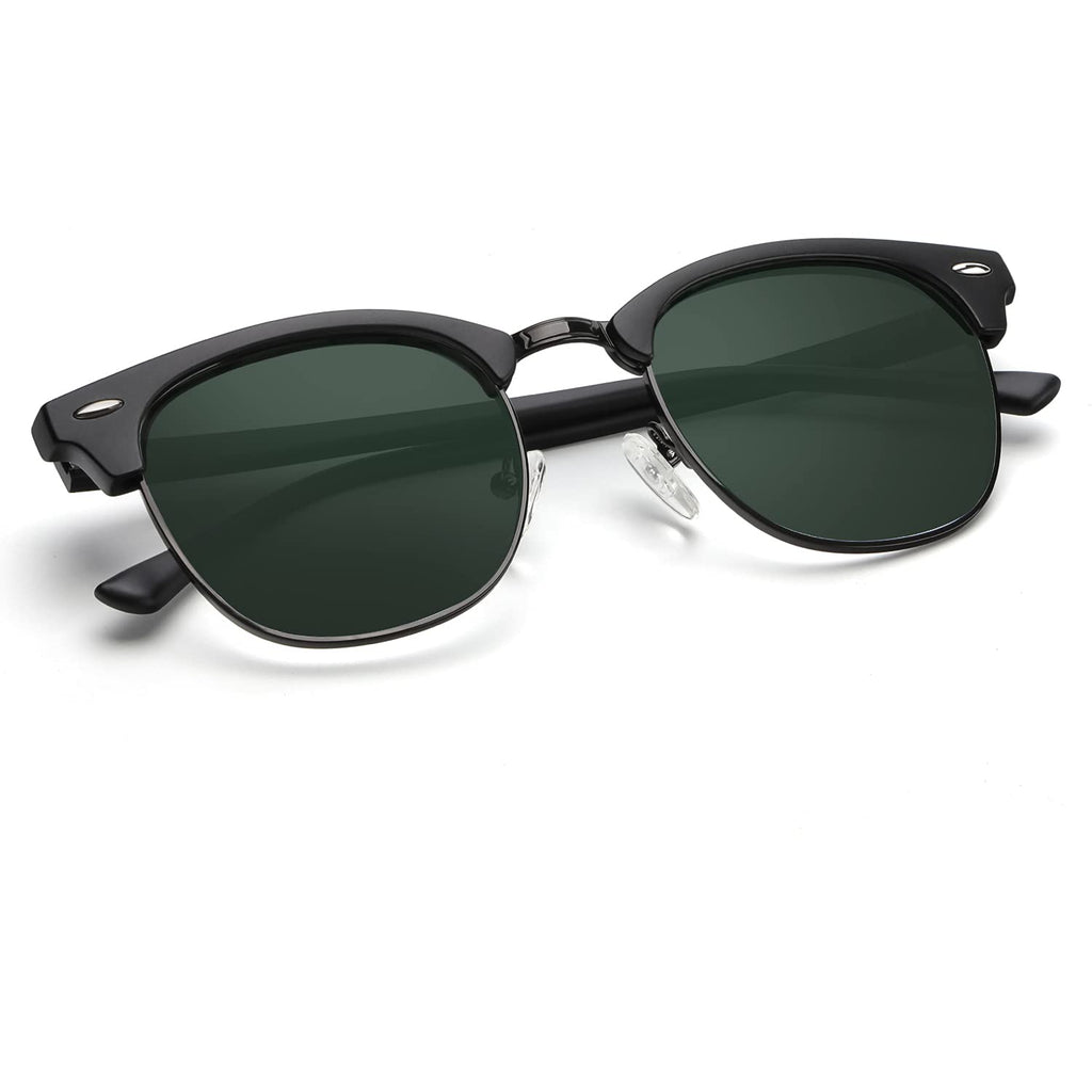 KALIYADI Polarized Sunglasses for Men and Women Semi-Rimless Frame Driving Sun glasses UV Blocking
