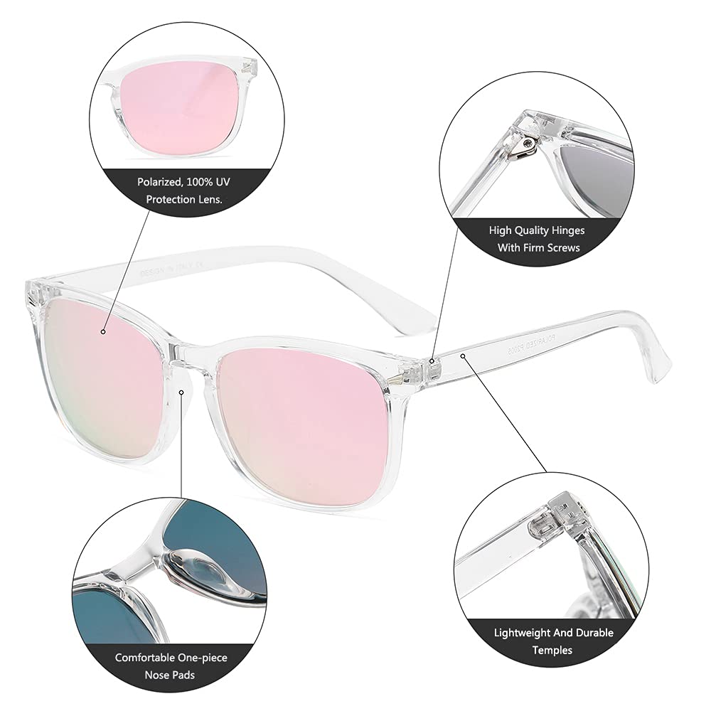 DUSHINE Polarized Sunglasses for Women Classic Retro Style UV400 Protection