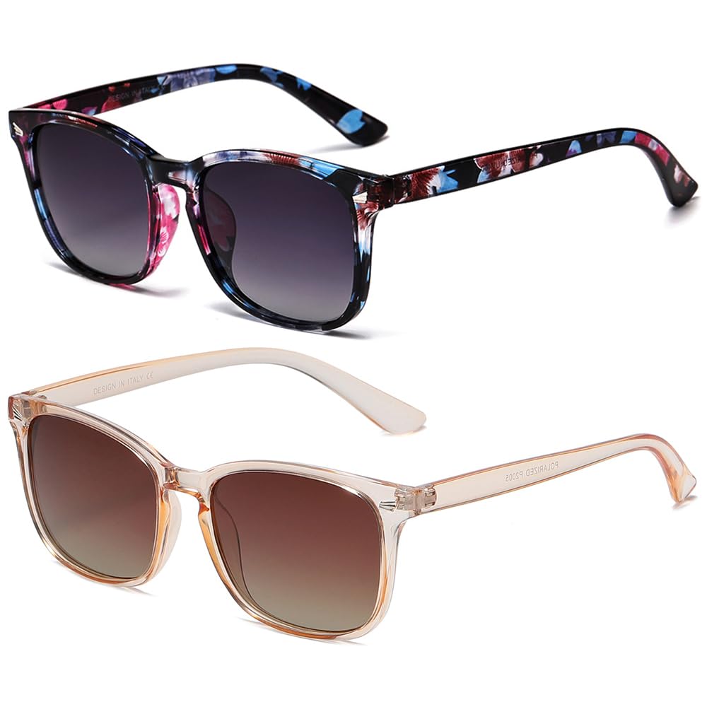 DUSHINE Polarized Sunglasses for Women Classic Retro Style UV400 Protection