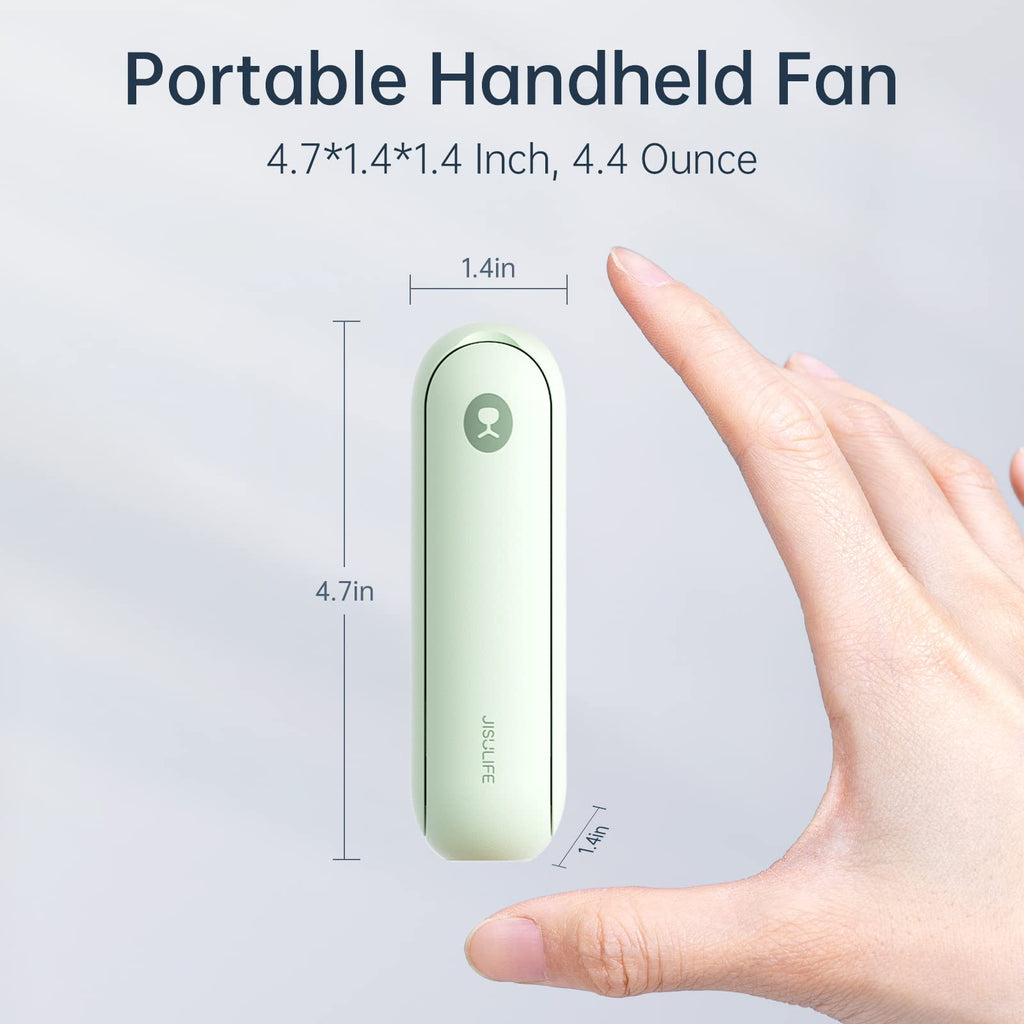 JISULIFE Portable Handheld Fan, Mini Personal 3-In-1 with Power Bank&Flashlight, 12-19 Hrs USB Rechargeable Battery Pocket Fan for Travel/Summer/Vacation/Concert, Essential Gifts for Men/Women-Blue