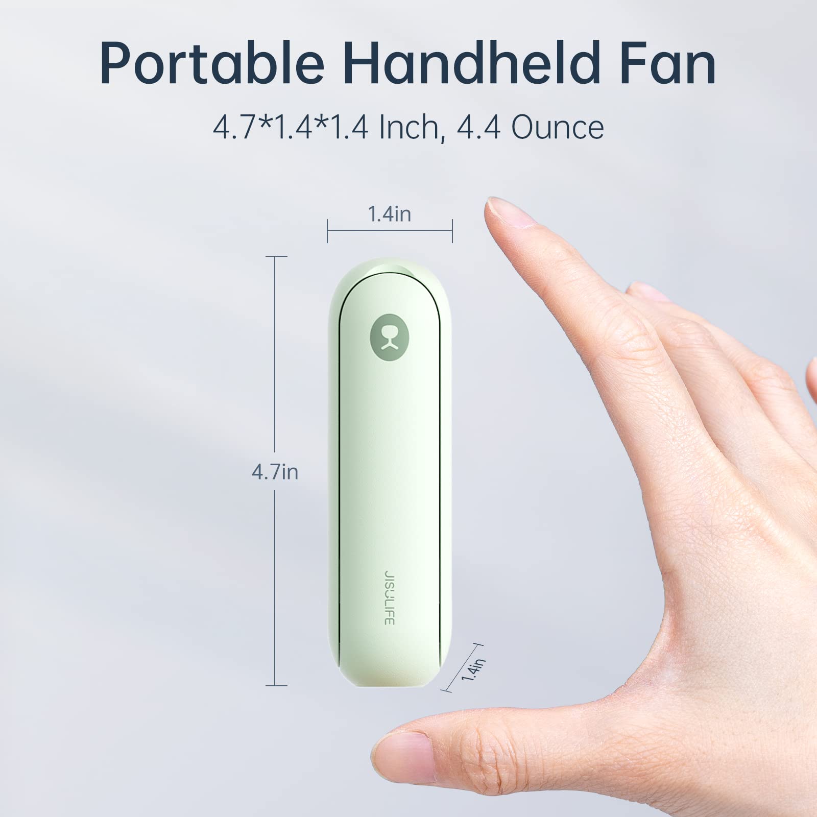 JISULIFE Portable Handheld Fan, Mini Personal 3-In-1 with Power Bank&Flashlight, 12-19 Hrs USB Rechargeable Battery Pocket Fan for Travel/Summer/Vacation/Concert, Essential Gifts for Men/Women-Blue