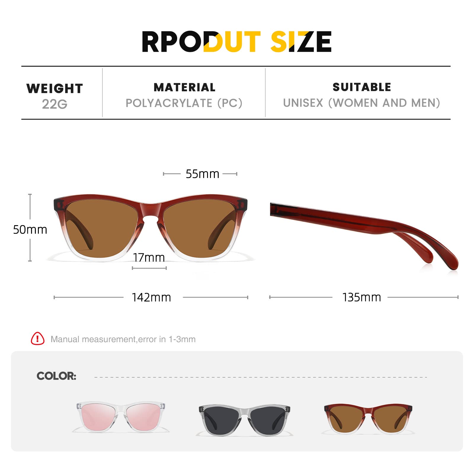 Sunglasses Womens Polarized Sunglasses for Mens Womens Retro Mirror Lens for Driving Fishing UV400 Protection