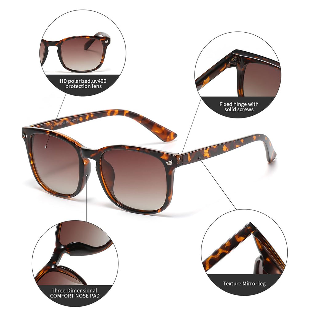 DUSHINE Polarized Sunglasses for Women Classic Retro Style UV400 Protection