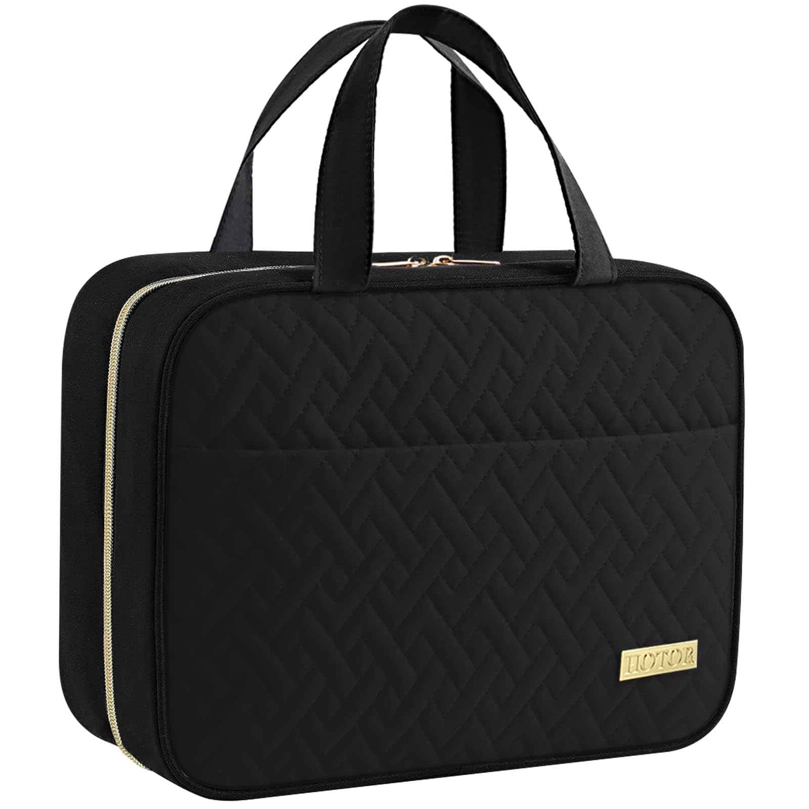 HOTOR Travel Toiletry Bag - Hanging Toiletry Bag for Women & Men, Makeup Bag/Big Comparment, Waterproof for Travel Accessories, Travel Essentials, Medium, Black
