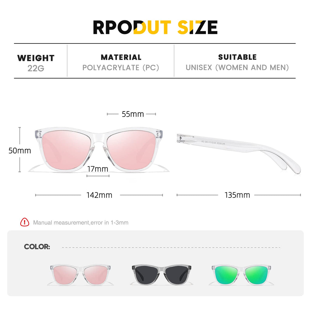 Sunglasses Womens Polarized Sunglasses for Mens Womens Retro Mirror Lens for Driving Fishing UV400 Protection