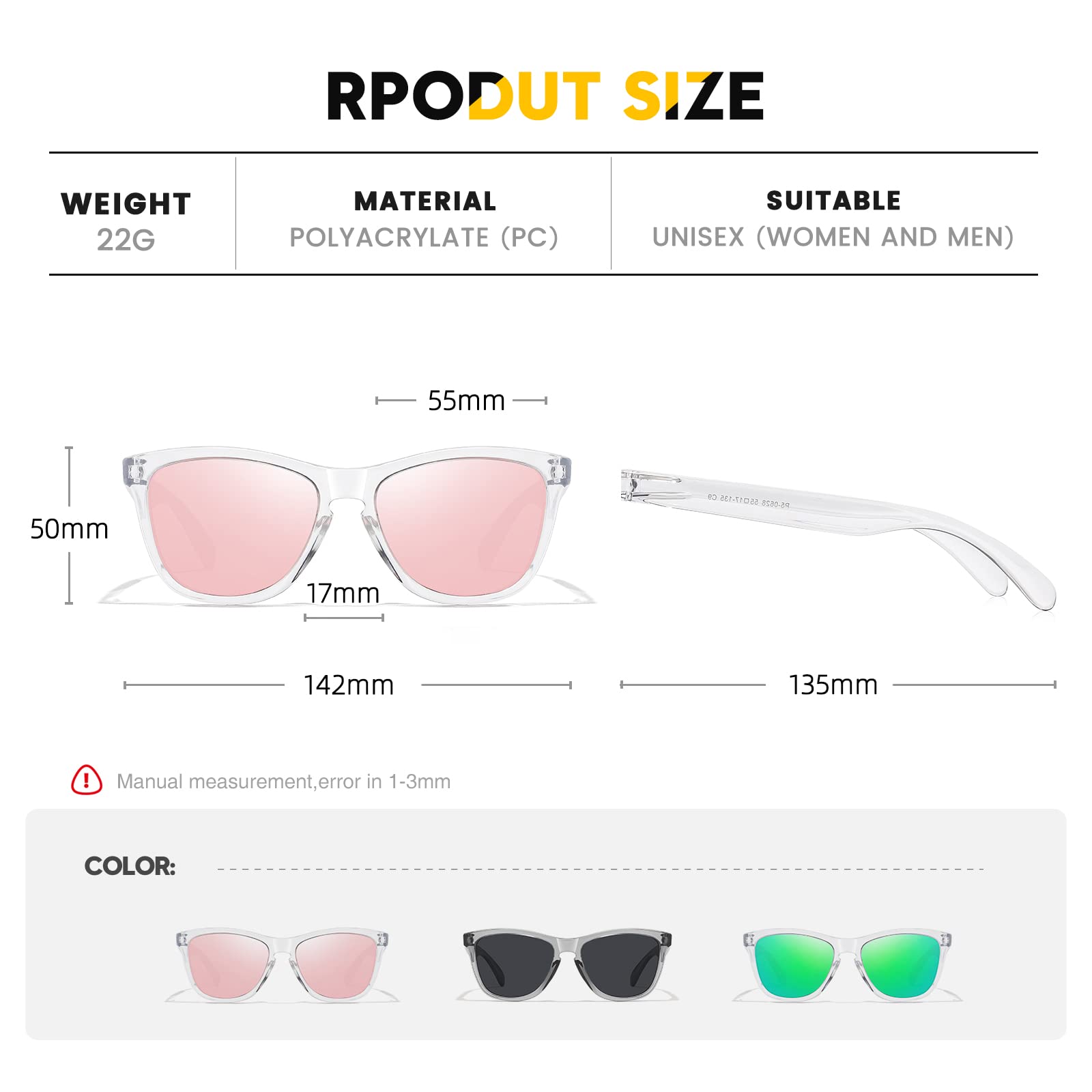 Sunglasses Womens Polarized Sunglasses for Mens Womens Retro Mirror Lens for Driving Fishing UV400 Protection
