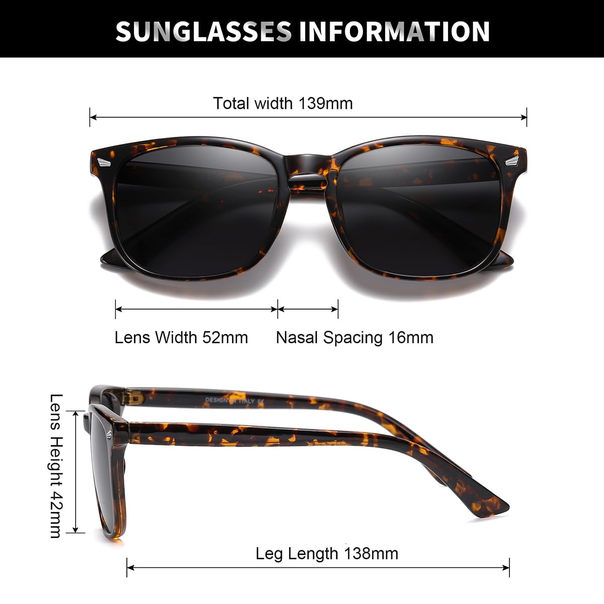 DUSHINE Polarized Sunglasses for Women Classic Retro Style UV400 Protection