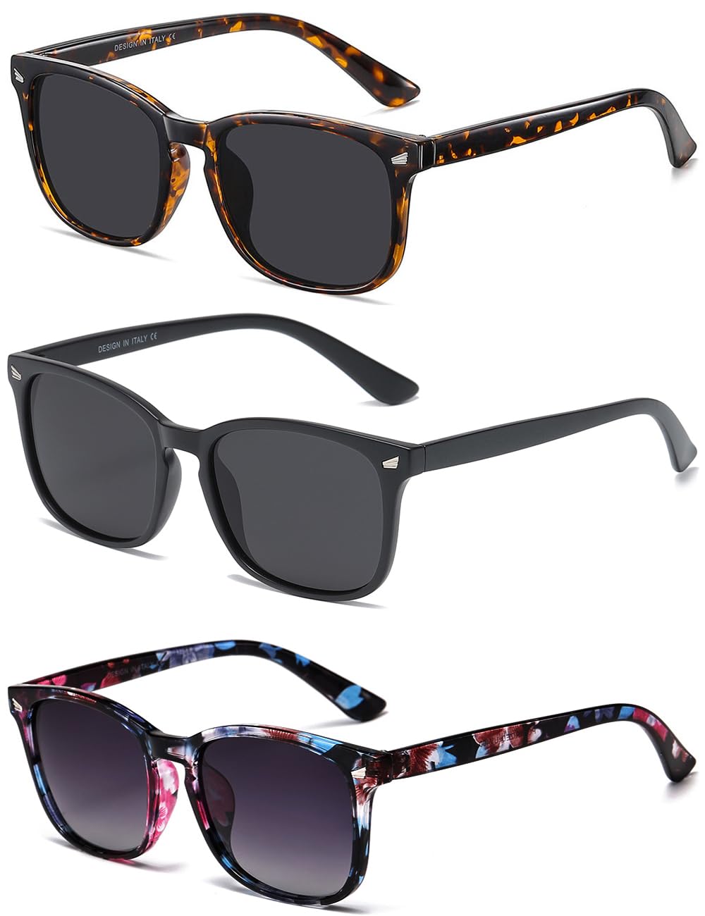 DUSHINE Polarized Sunglasses for Women Classic Retro Style UV400 Protection