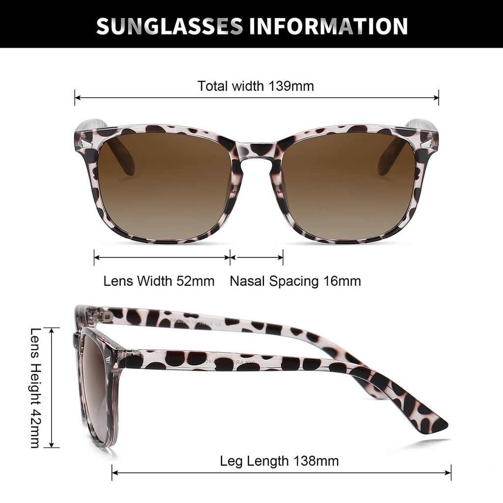 DUSHINE Polarized Sunglasses for Women Classic Retro Style UV400 Protection
