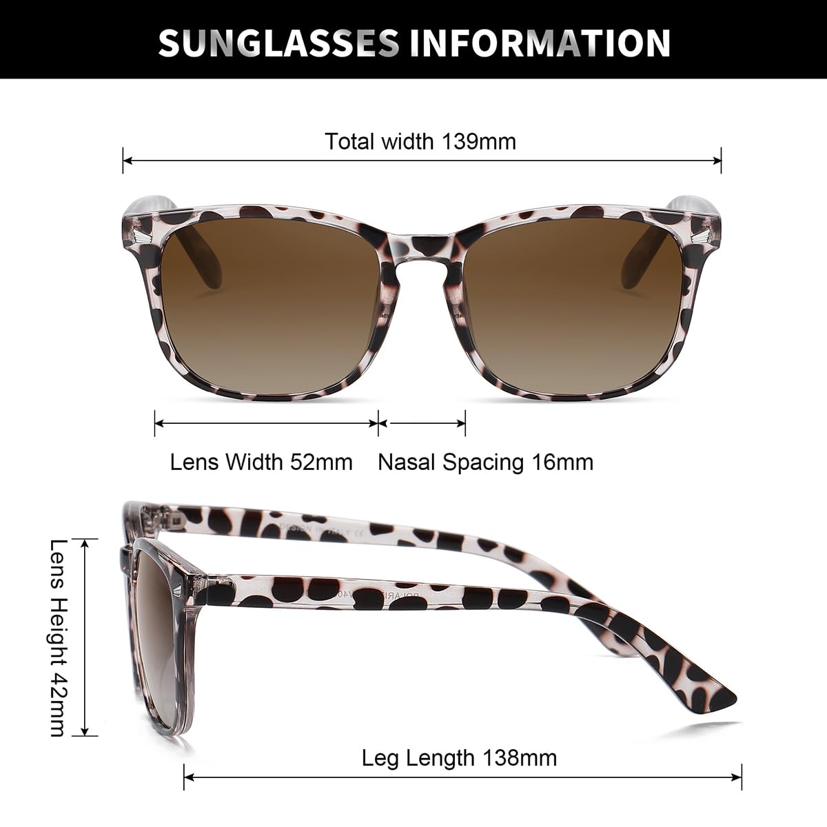 DUSHINE Polarized Sunglasses for Women Classic Retro Style UV400 Protection