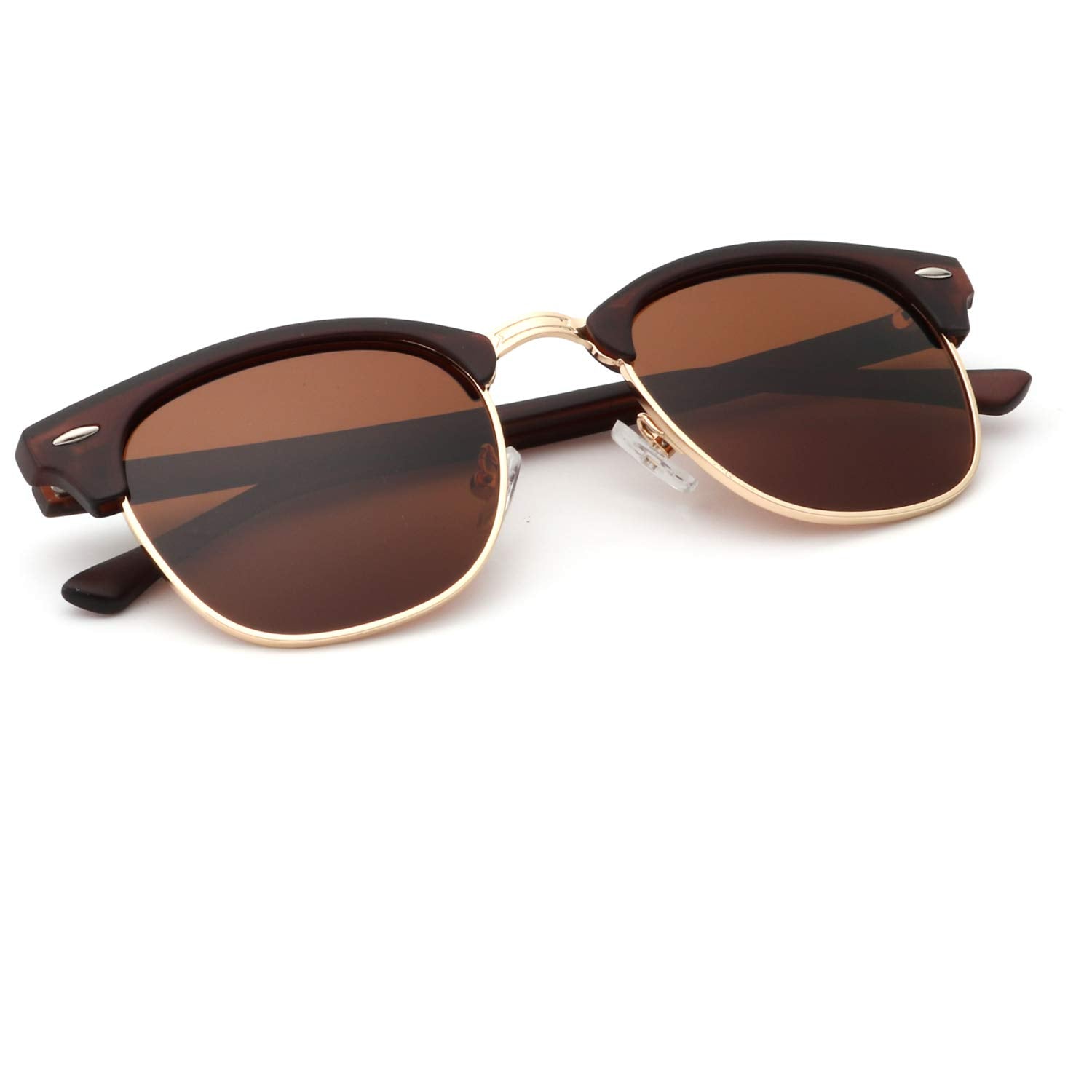 KALIYADI Polarized Sunglasses for Men and Women Semi-Rimless Frame Driving Sun glasses UV Blocking