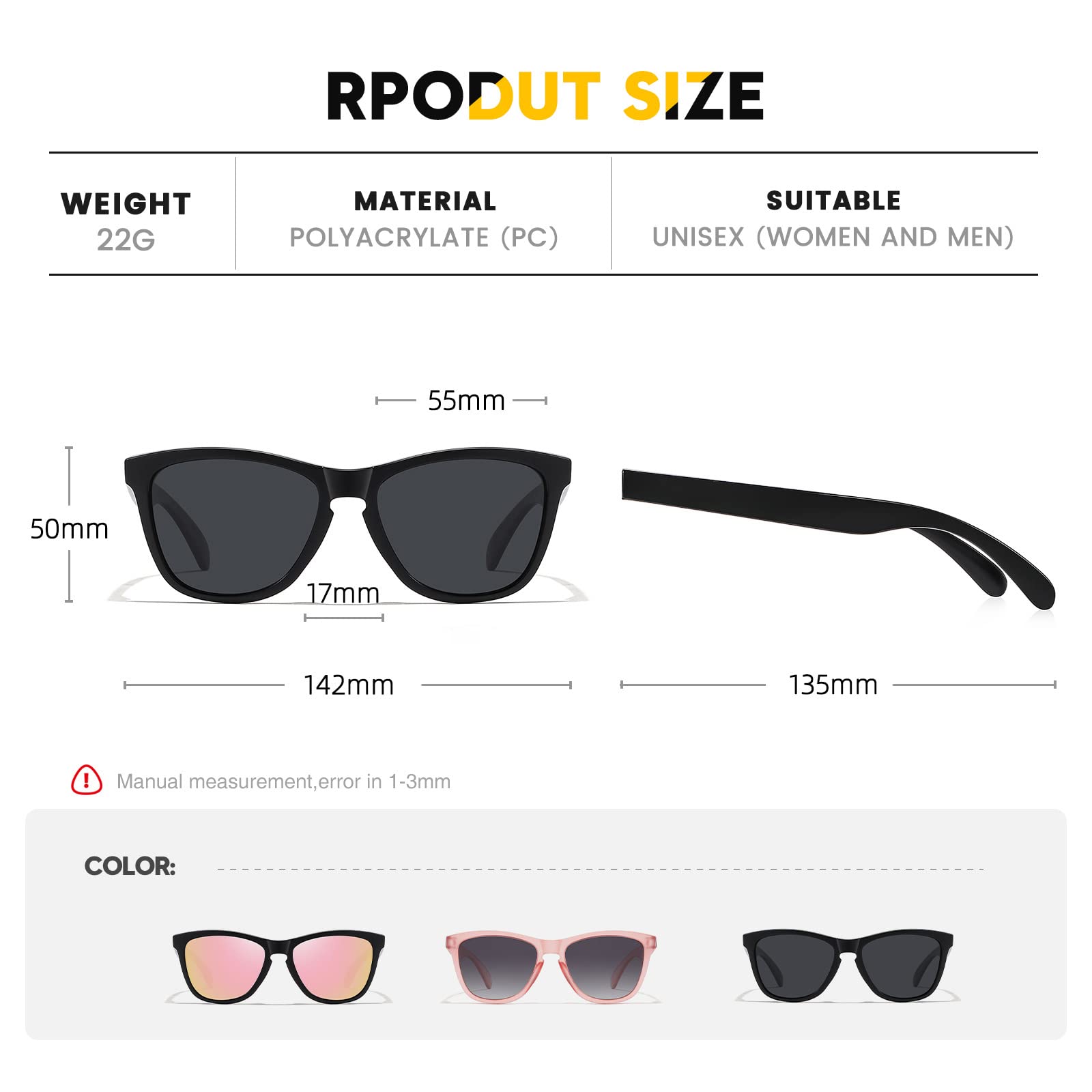 Sunglasses Womens Polarized Sunglasses for Mens Womens Retro Mirror Lens for Driving Fishing UV400 Protection
