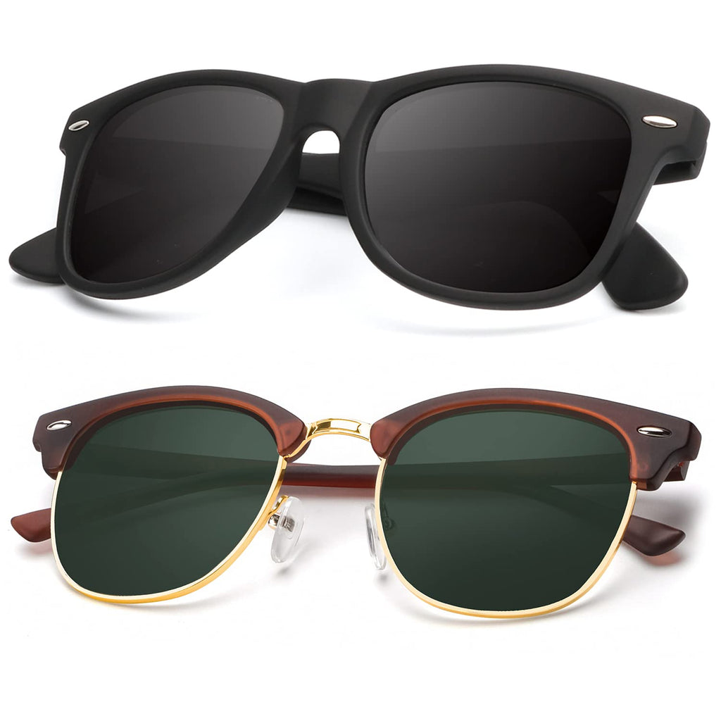 KALIYADI Polarized Sunglasses for Men and Women Semi-Rimless Frame Driving Sun glasses UV Blocking