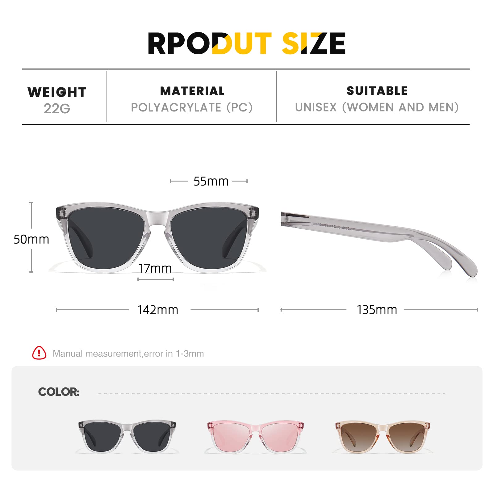 Sunglasses Womens Polarized Sunglasses for Mens Womens Retro Mirror Lens for Driving Fishing UV400 Protection