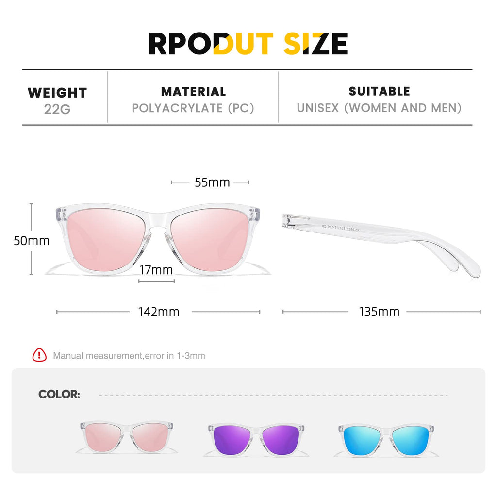 Sunglasses Womens Polarized Sunglasses for Mens Womens Retro Mirror Lens for Driving Fishing UV400 Protection
