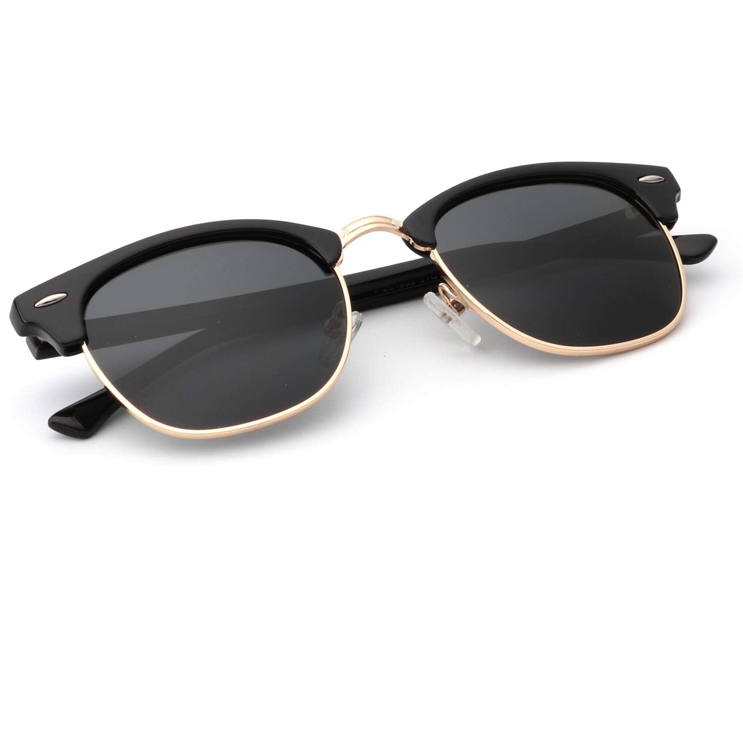 KALIYADI Polarized Sunglasses for Men and Women Semi-Rimless Frame Driving Sun glasses UV Blocking