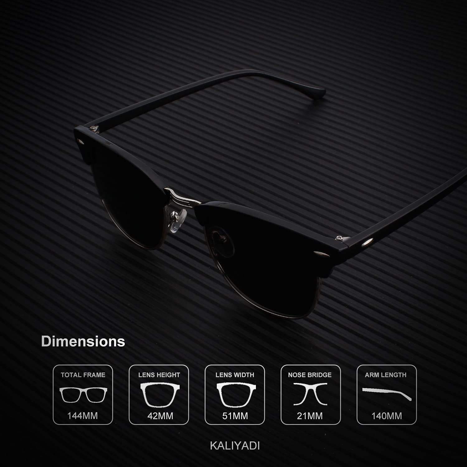KALIYADI Polarized Sunglasses for Men and Women Semi-Rimless Frame Driving Sun glasses UV Blocking