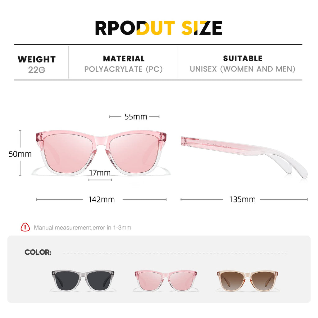 Sunglasses Womens Polarized Sunglasses for Mens Womens Retro Mirror Lens for Driving Fishing UV400 Protection