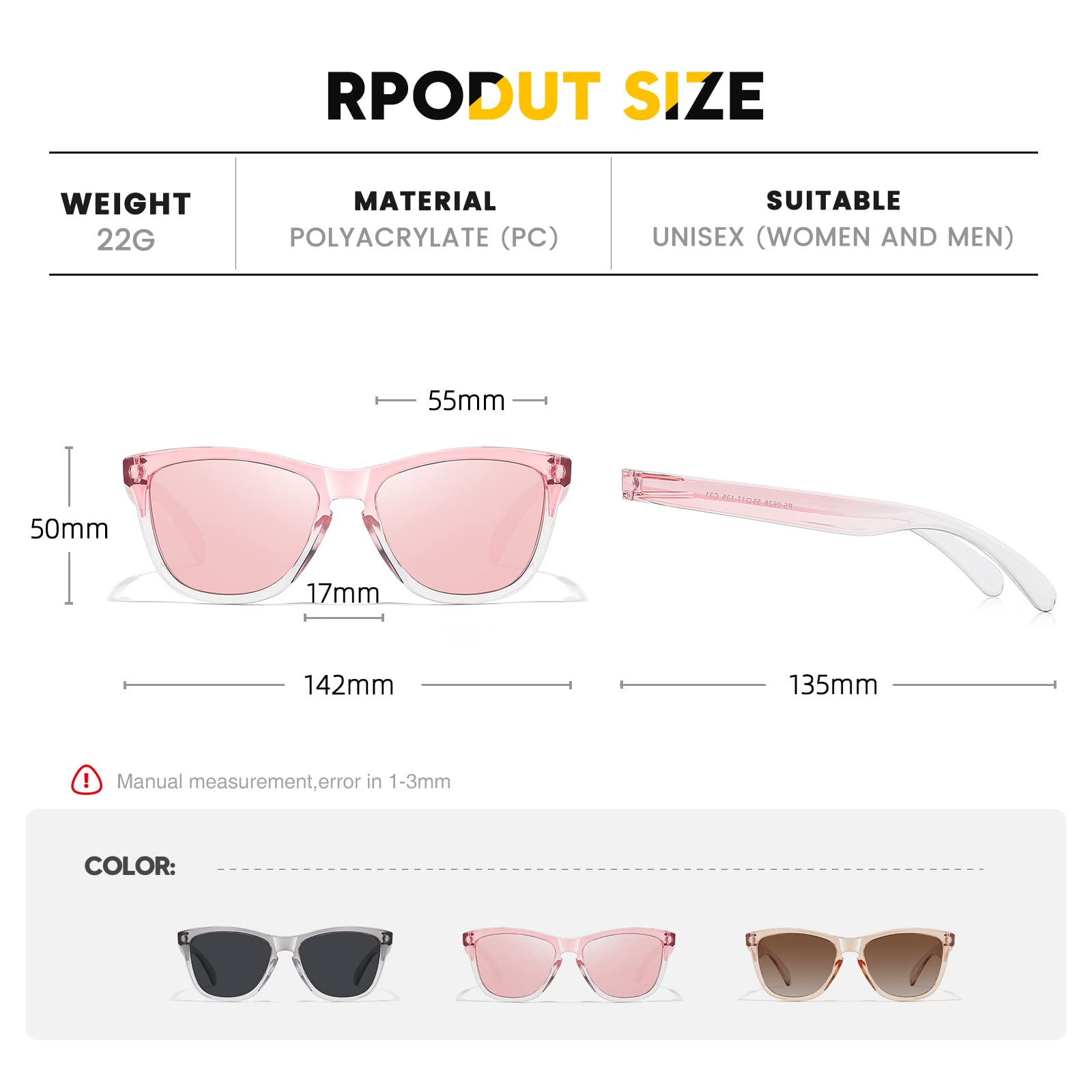 Sunglasses Womens Polarized Sunglasses for Mens Womens Retro Mirror Lens for Driving Fishing UV400 Protection
