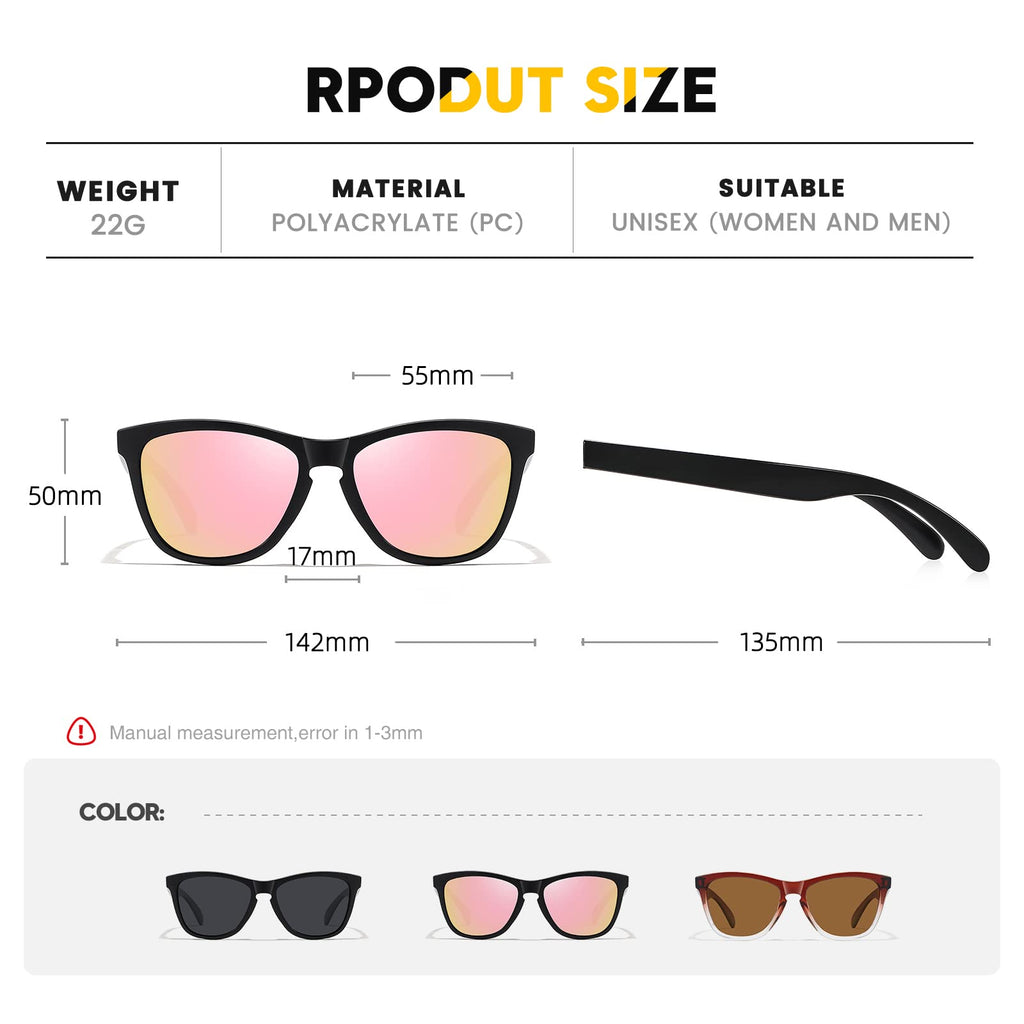 Sunglasses Womens Polarized Sunglasses for Mens Womens Retro Mirror Lens for Driving Fishing UV400 Protection
