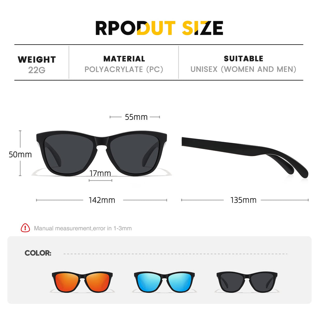Sunglasses Womens Polarized Sunglasses for Mens Womens Retro Mirror Lens for Driving Fishing UV400 Protection