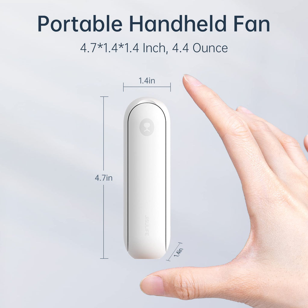 JISULIFE Portable Handheld Fan, Mini Personal 3-In-1 with Power Bank&Flashlight, 12-19 Hrs USB Rechargeable Battery Pocket Fan for Travel/Summer/Vacation/Concert, Essential Gifts for Men/Women-Blue