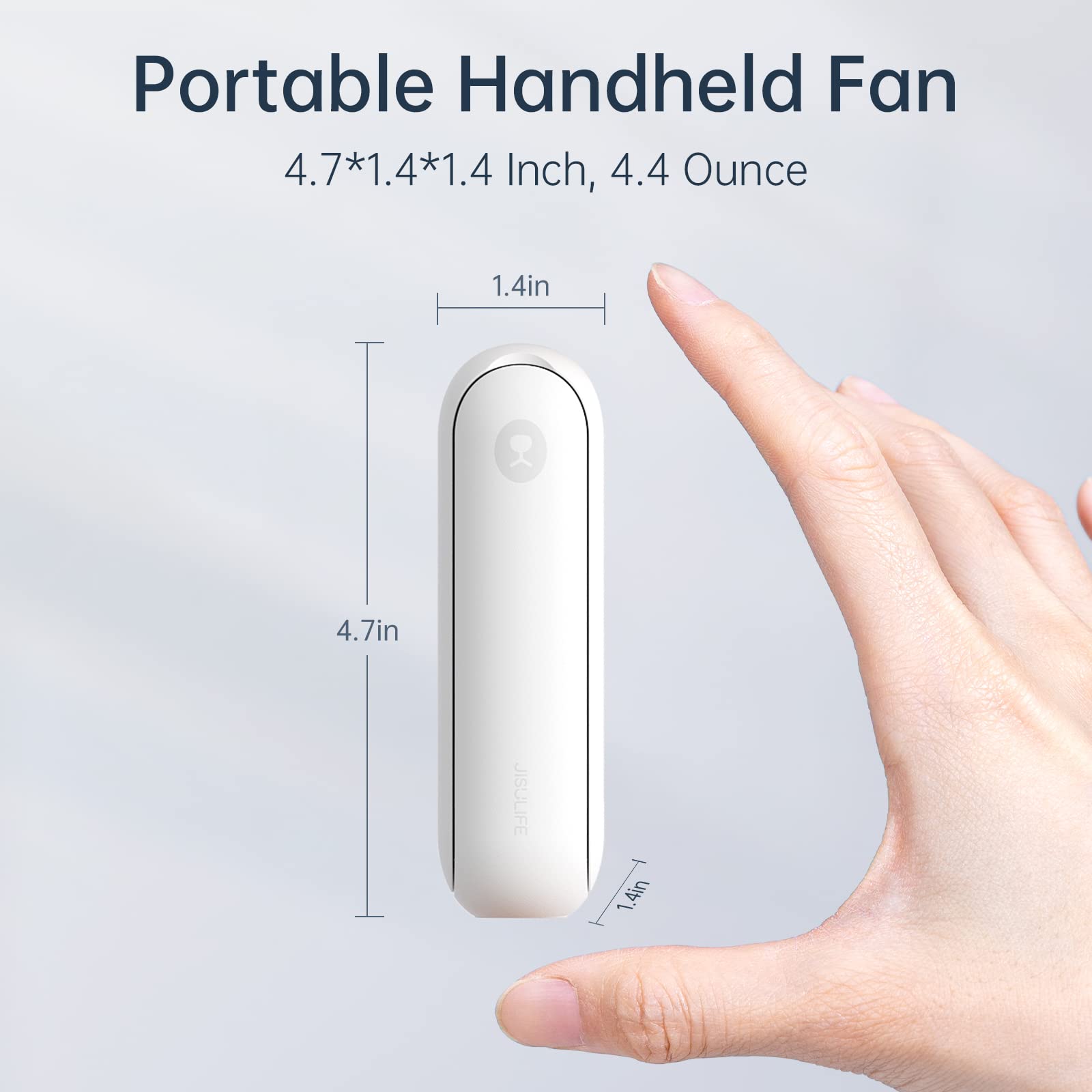 JISULIFE Portable Handheld Fan, Mini Personal 3-In-1 with Power Bank&Flashlight, 12-19 Hrs USB Rechargeable Battery Pocket Fan for Travel/Summer/Vacation/Concert, Essential Gifts for Men/Women-Blue