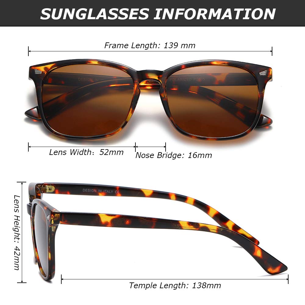 DUSHINE Polarized Sunglasses for Women Classic Retro Style UV400 Protection
