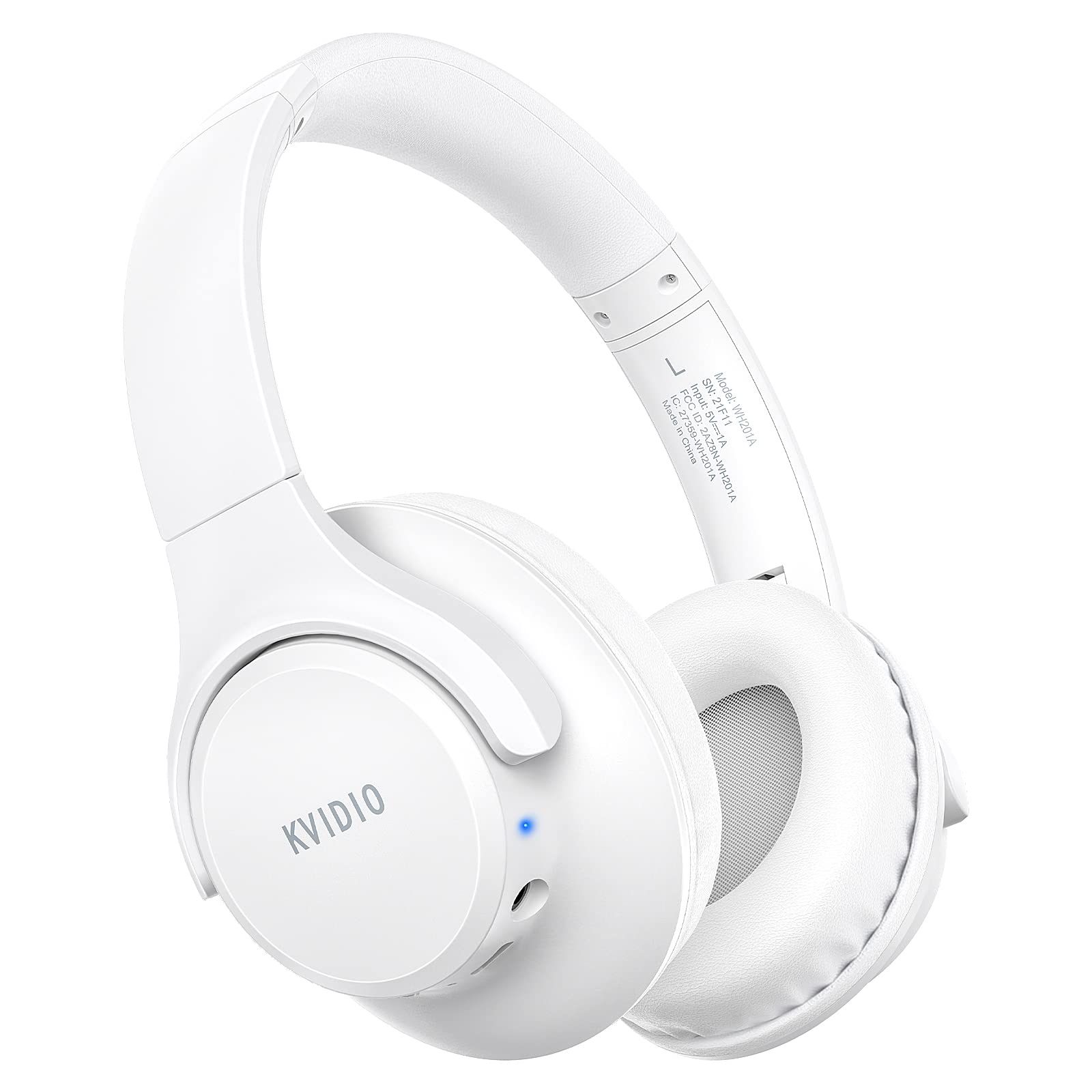 KVIDIO Bluetooth Headphones Over Ear, 65 Hours Playtime Wireless Headphones with Microphone, Foldable Lightweight Headset with Deep Bass, HiFi Stereo Sound Low Latency for Travel Work Cellphone