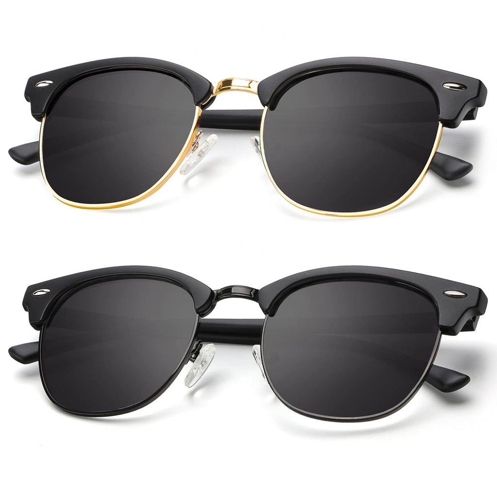 KALIYADI Polarized Sunglasses for Men and Women Semi-Rimless Frame Driving Sun glasses UV Blocking