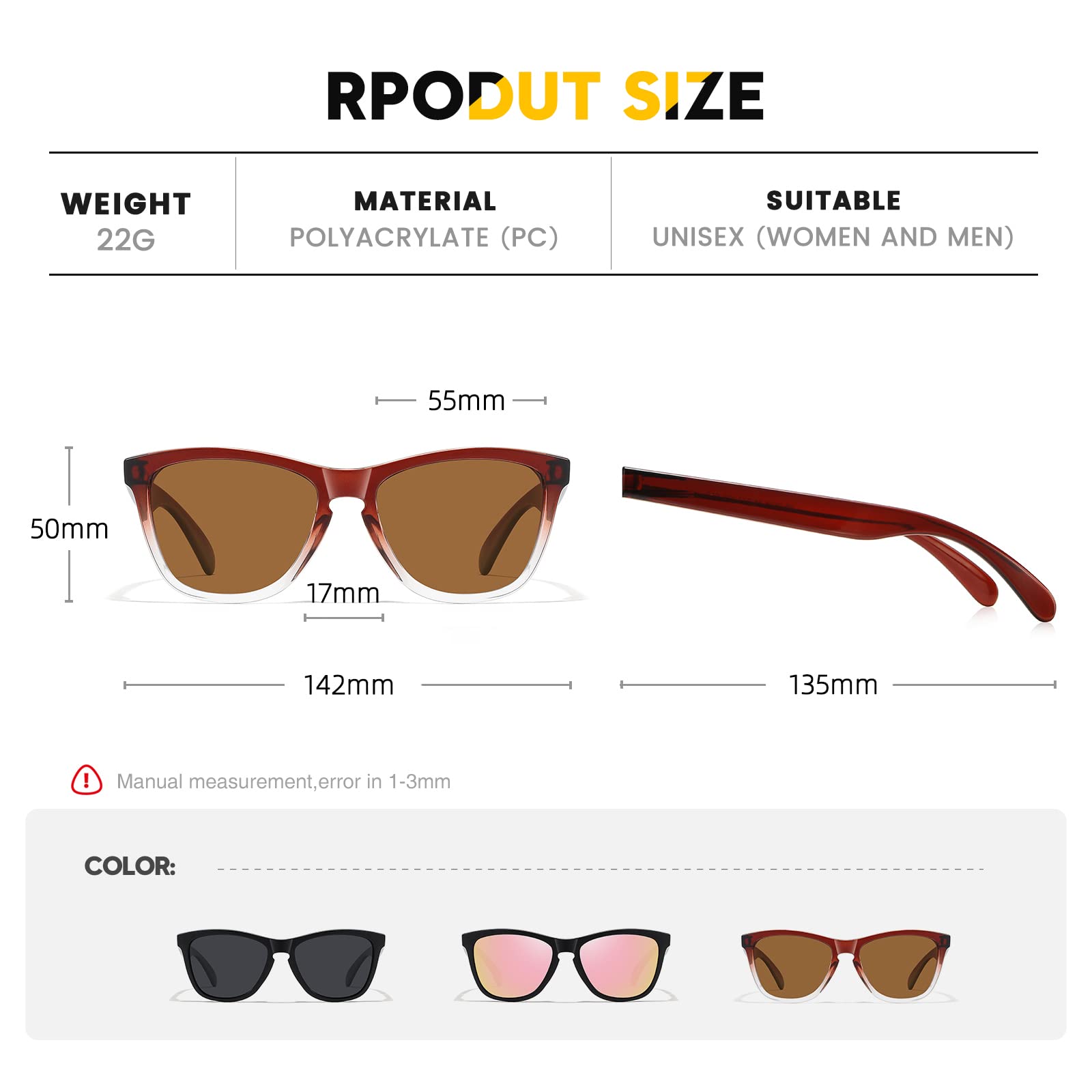 Sunglasses Womens Polarized Sunglasses for Mens Womens Retro Mirror Lens for Driving Fishing UV400 Protection