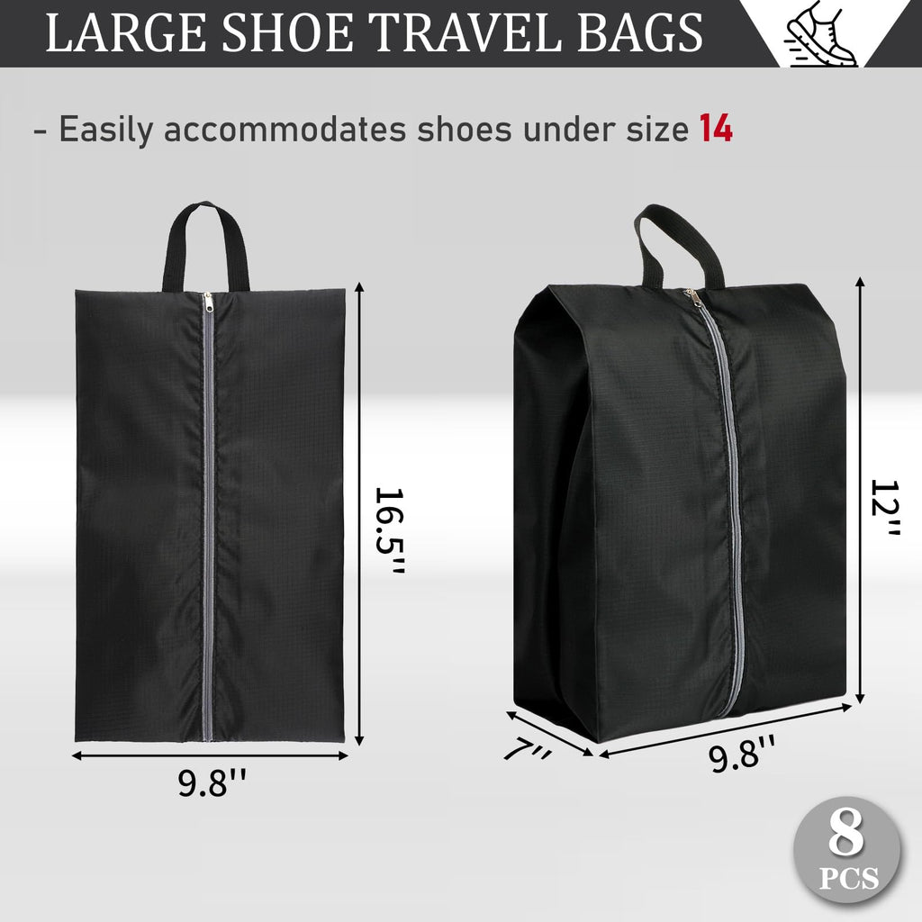 Shoe Bags for Travel, Set of 4 Pack Shoe Travel Bags for Packing, Large Waterproof Portable Travel Shoe Bag with Zipper Travel Essentials Women for and Men