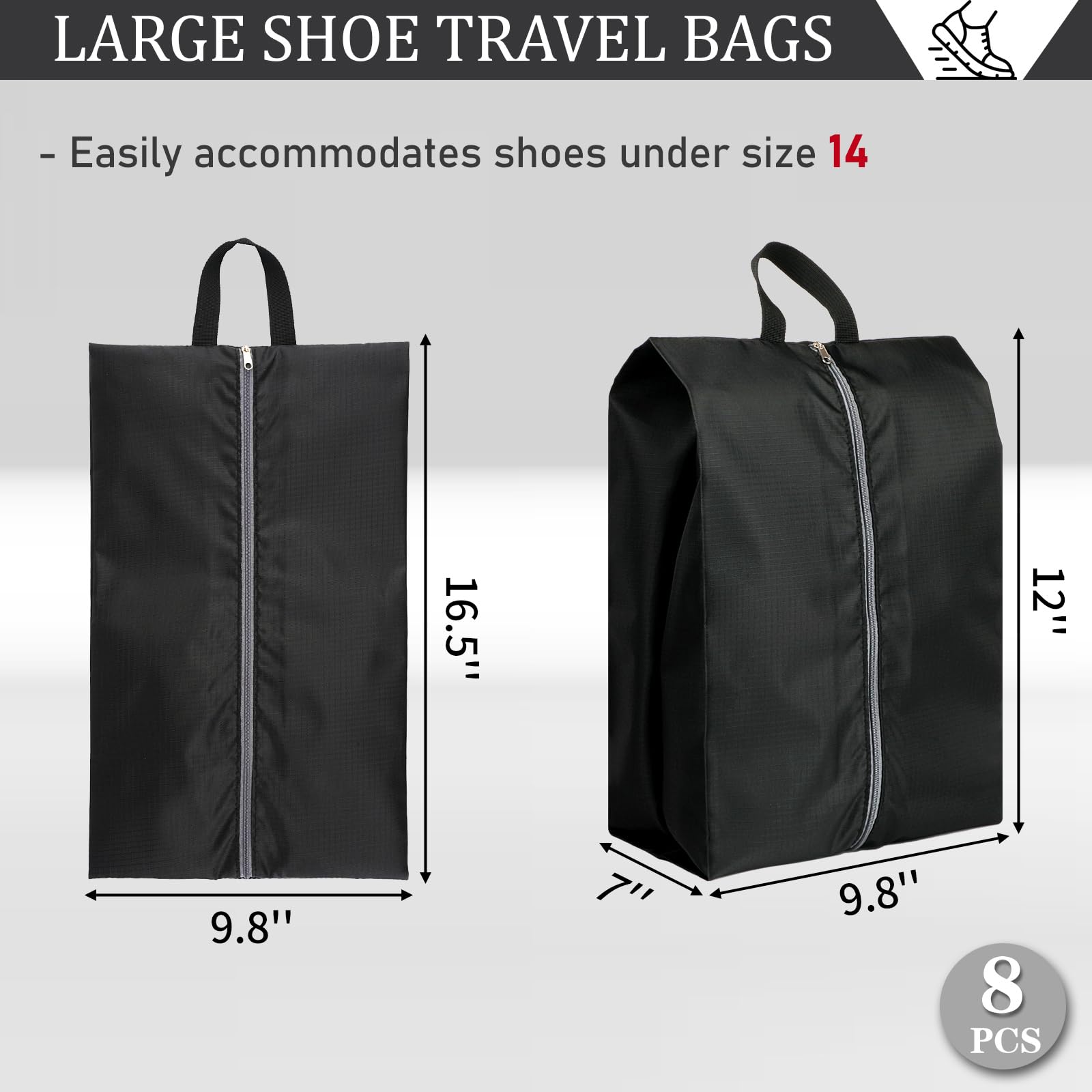 Shoe Bags for Travel, Set of 4 Pack Shoe Travel Bags for Packing, Large Waterproof Portable Travel Shoe Bag with Zipper Travel Essentials Women for and Men