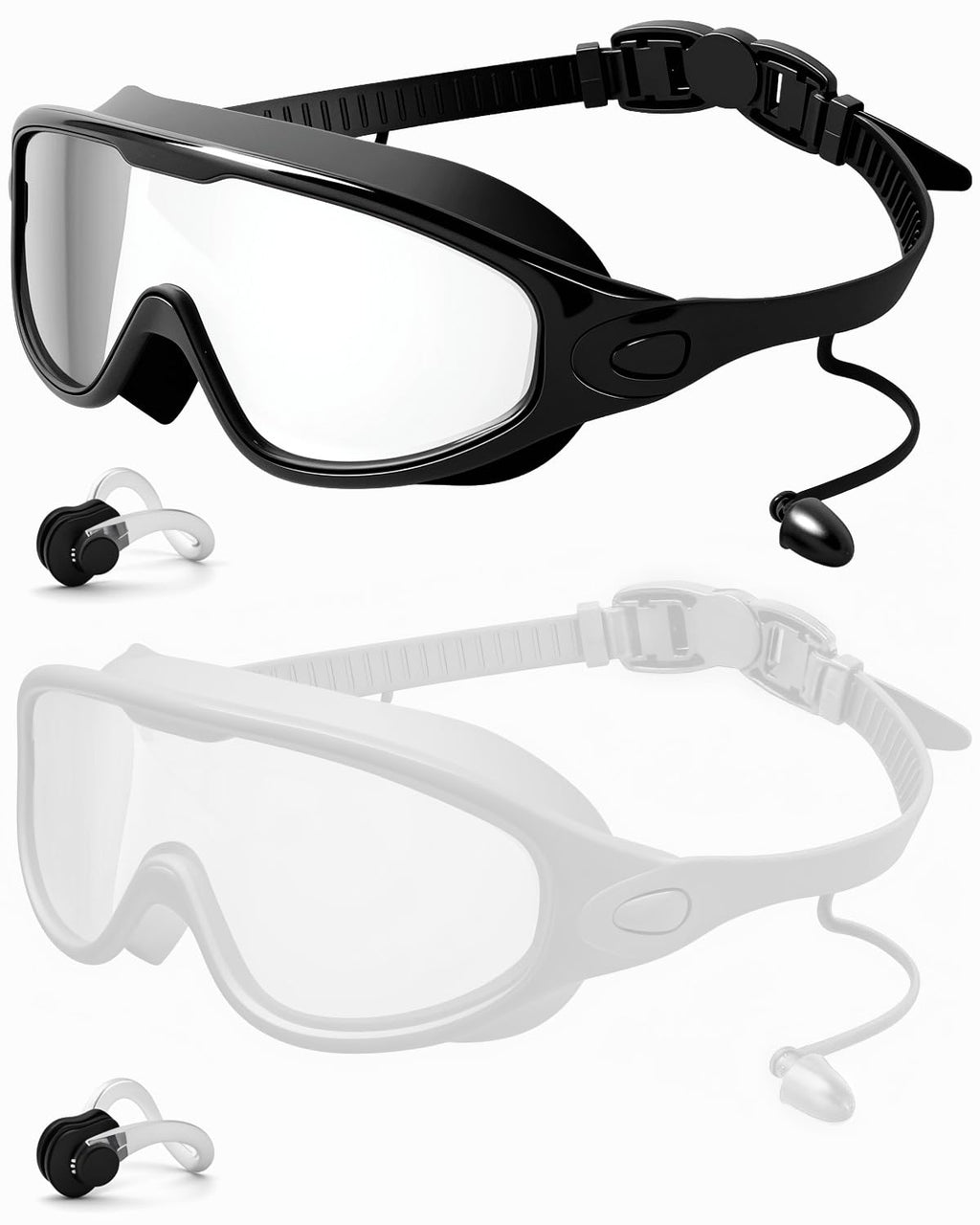 Swim Goggles 2 Pack, Wide View Anti Fog&UV Swimming Goggles for Audlt, No Leaking Swim Glasses for Men Women Kids