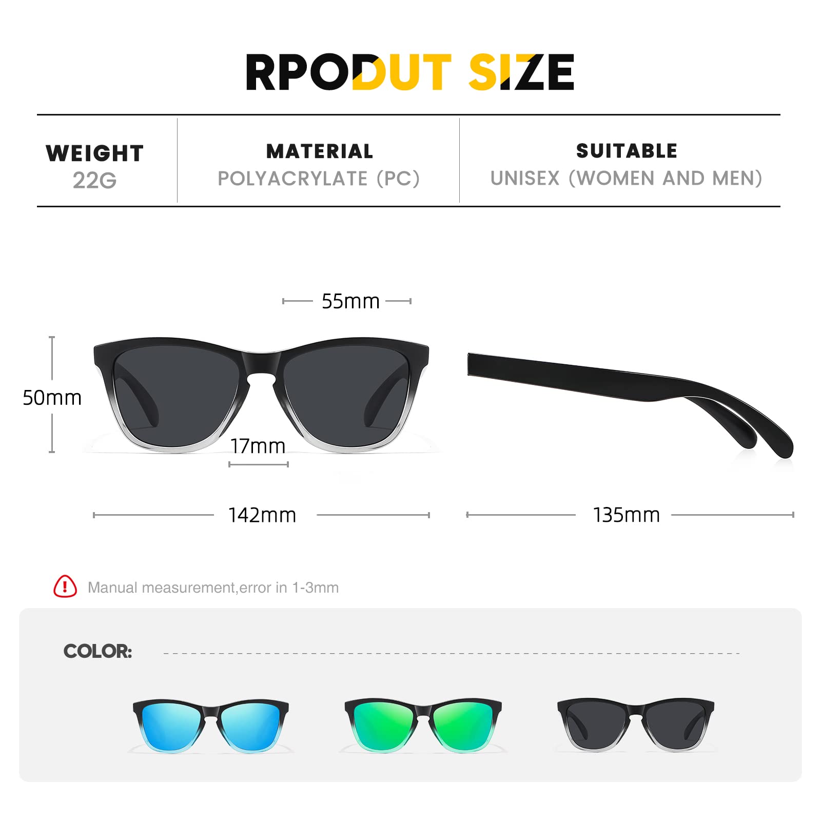 Sunglasses Womens Polarized Sunglasses for Mens Womens Retro Mirror Lens for Driving Fishing UV400 Protection