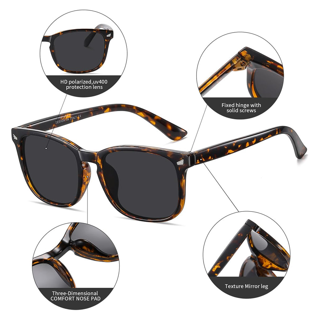 DUSHINE Polarized Sunglasses for Women Classic Retro Style UV400 Protection