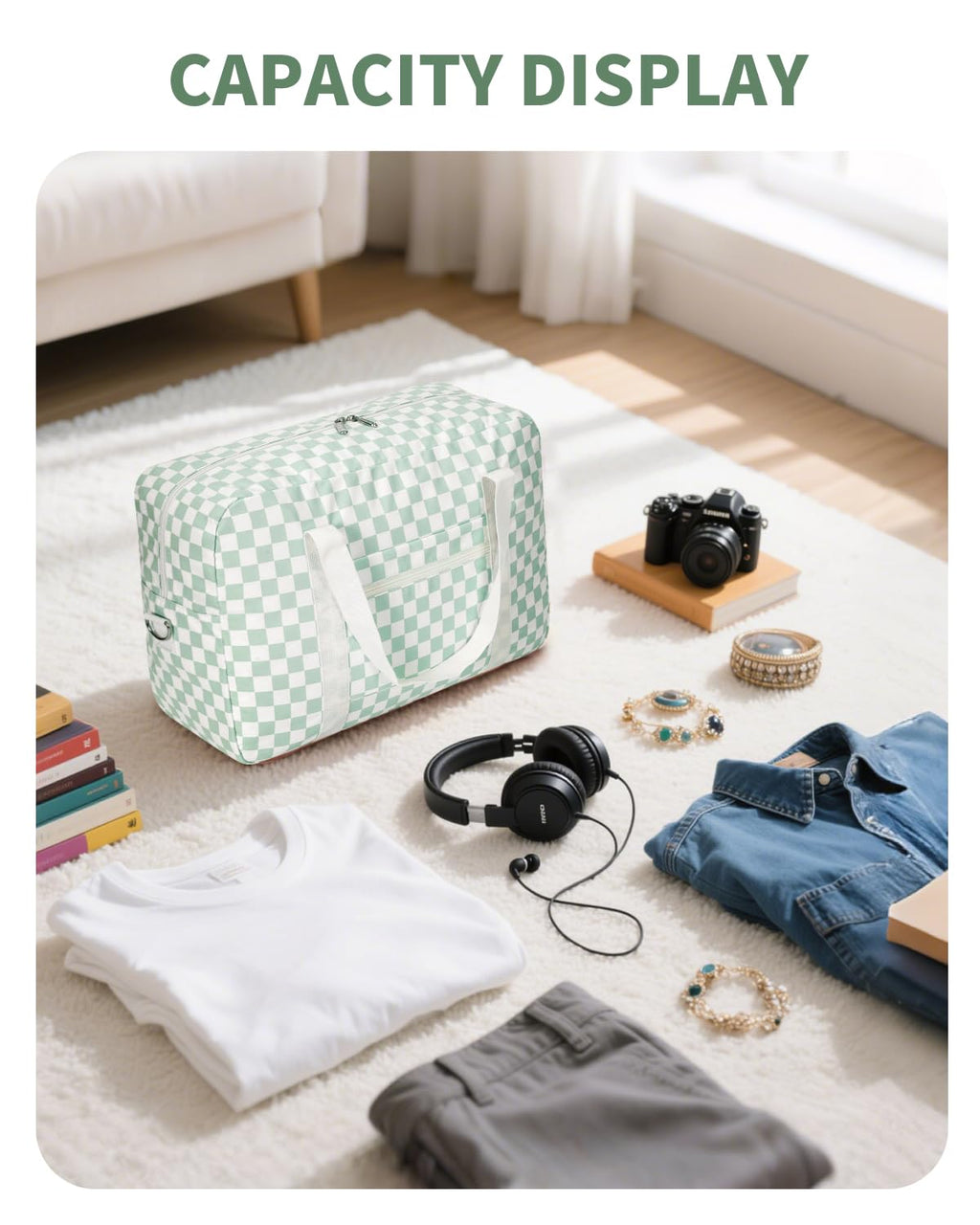 For Spirit Airlines Personal Item Bag Foldable Travel Duffel Bag Tote Carry on Luggage Duffle Overnight for Women and Men