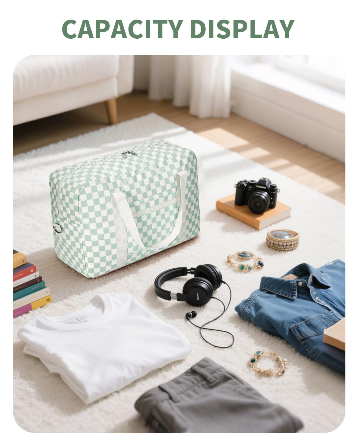 For Spirit Airlines Personal Item Bag Foldable Travel Duffel Bag Tote Carry on Luggage Duffle Overnight for Women and Men