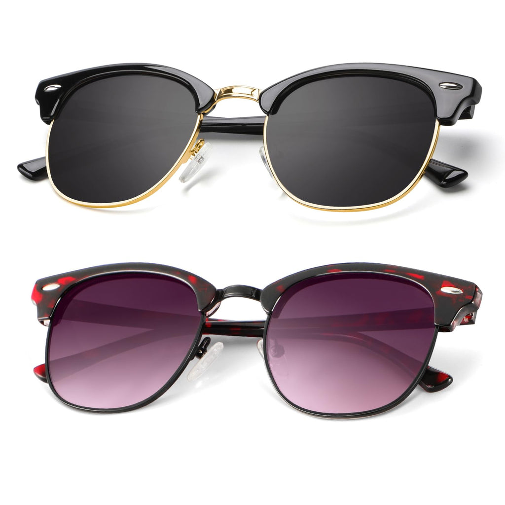 KALIYADI Polarized Sunglasses for Men and Women Semi-Rimless Frame Driving Sun glasses UV Blocking