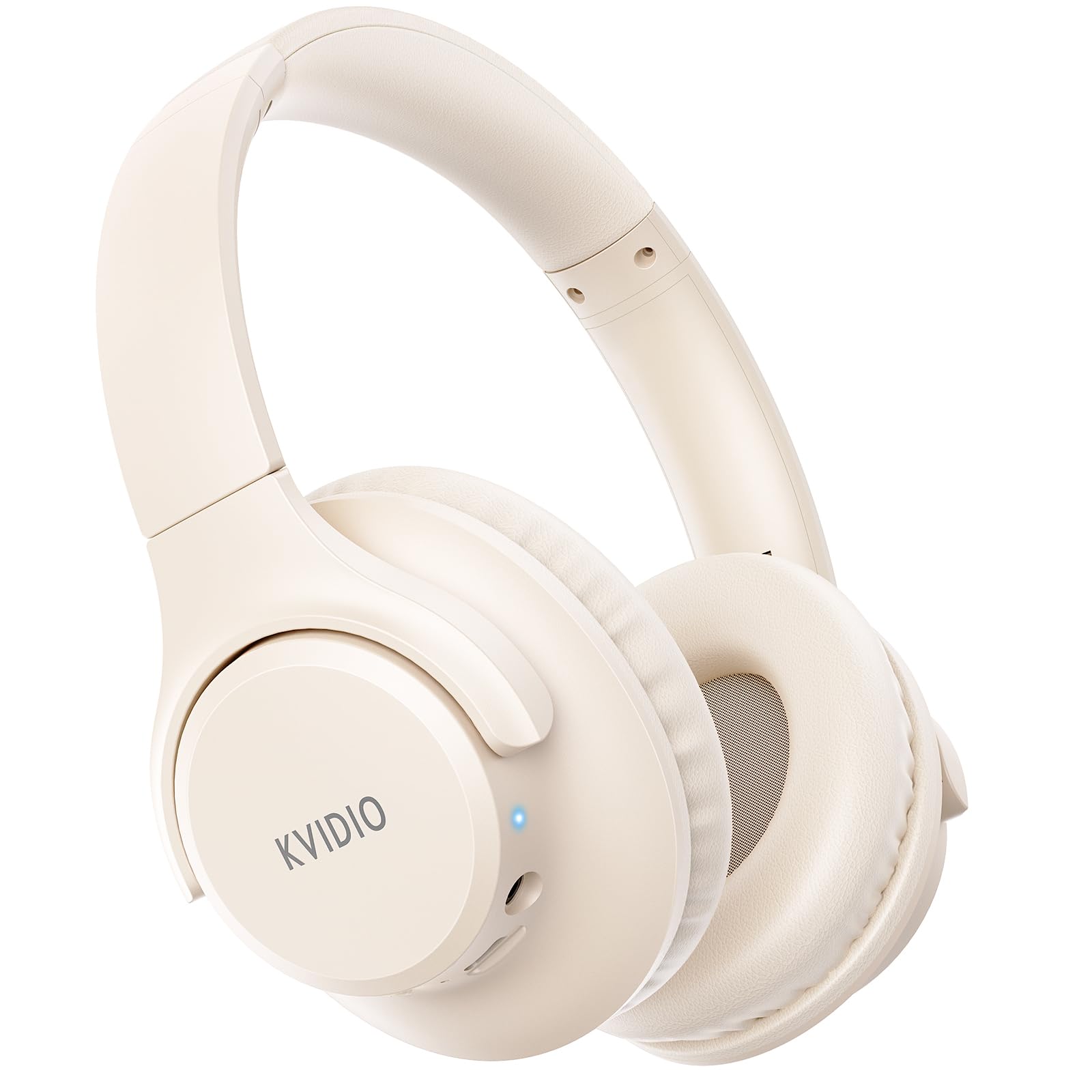 KVIDIO Bluetooth Headphones Over Ear, 65 Hours Playtime Wireless Headphones with Microphone, Foldable Lightweight Headset with Deep Bass, HiFi Stereo Sound Low Latency for Travel Work Cellphone