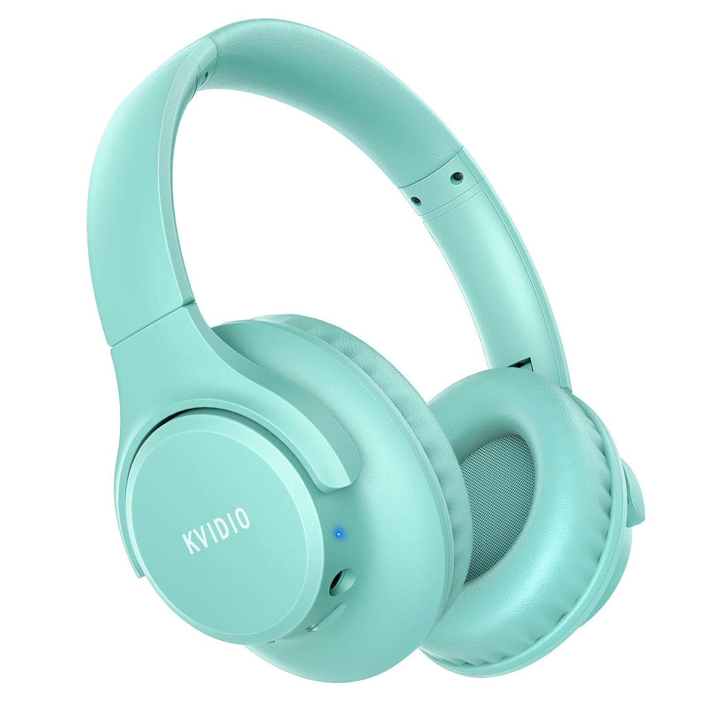 KVIDIO Bluetooth Headphones Over Ear, 65 Hours Playtime Wireless Headphones with Microphone, Foldable Lightweight Headset with Deep Bass, HiFi Stereo Sound Low Latency for Travel Work Cellphone