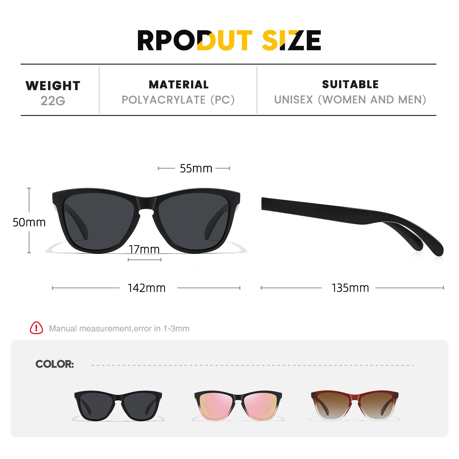 Sunglasses Womens Polarized Sunglasses for Mens Womens Retro Mirror Lens for Driving Fishing UV400 Protection